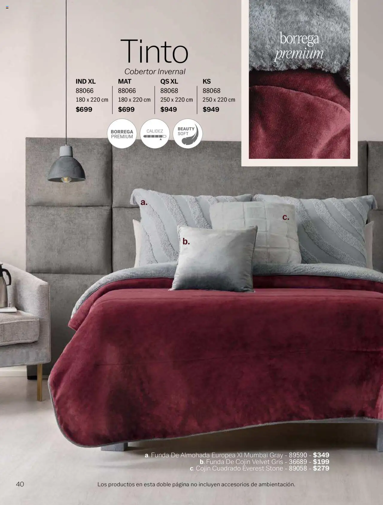 Nuevas ofertas de Vianney válidas en toda la República Mexicana desde el 15.08.2025. ¡Encuentra las mejores ofertas en Vianney - Catálogo Invierno! | Página: 42 | Productos: Cobertor, Funda, Funda de almohada, Almohada