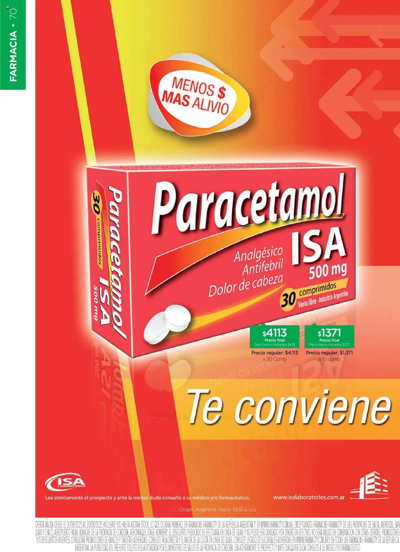 Farmacity catálogo │ válido desde el 01.08.2025 | Página: 70 | Productos: Té, Analgésico