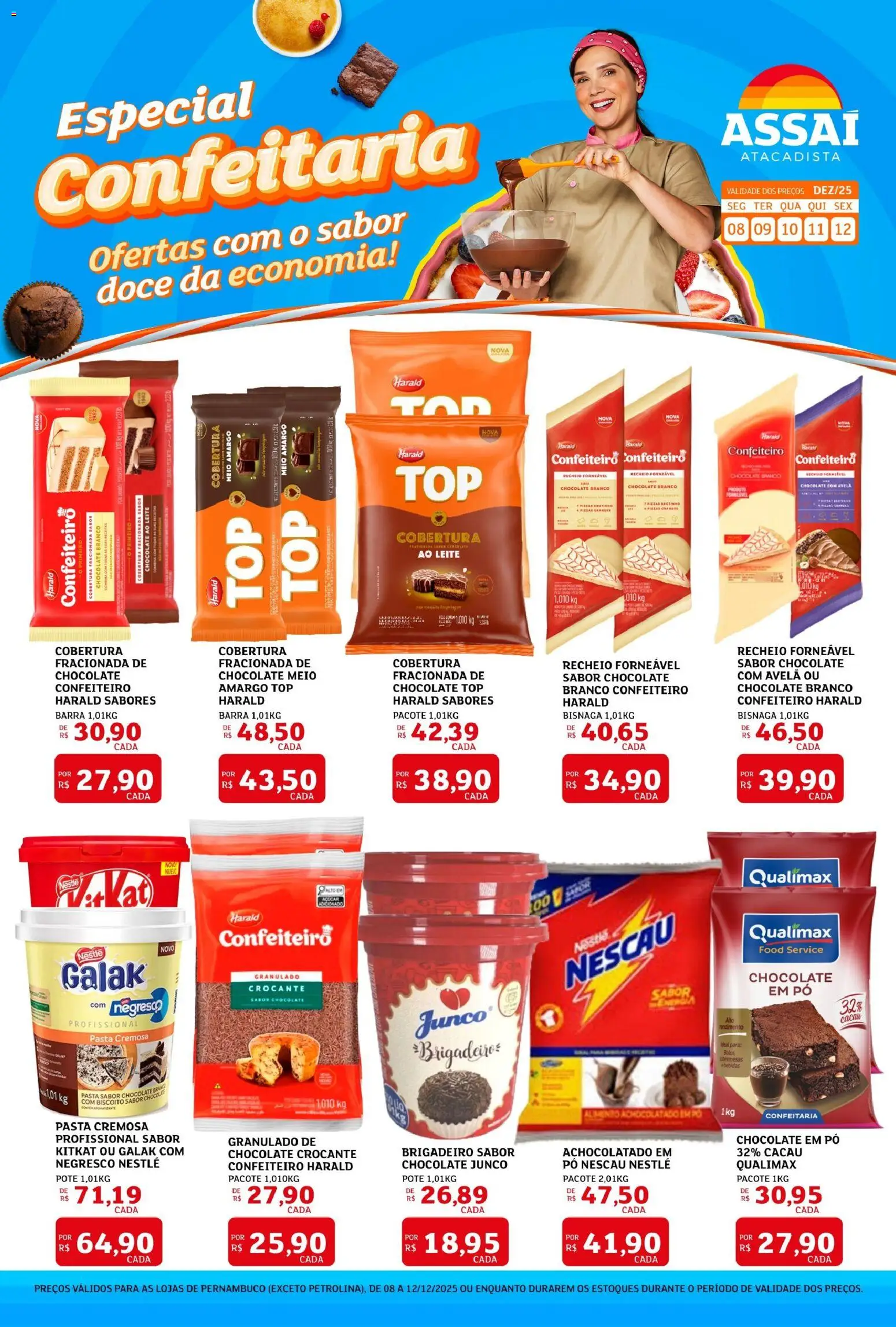 Assaí Atacadista Folheto - válido de 08.12.2025 | Página: 1 | Produtos: Pó, Leite, Açúcar, Granulado