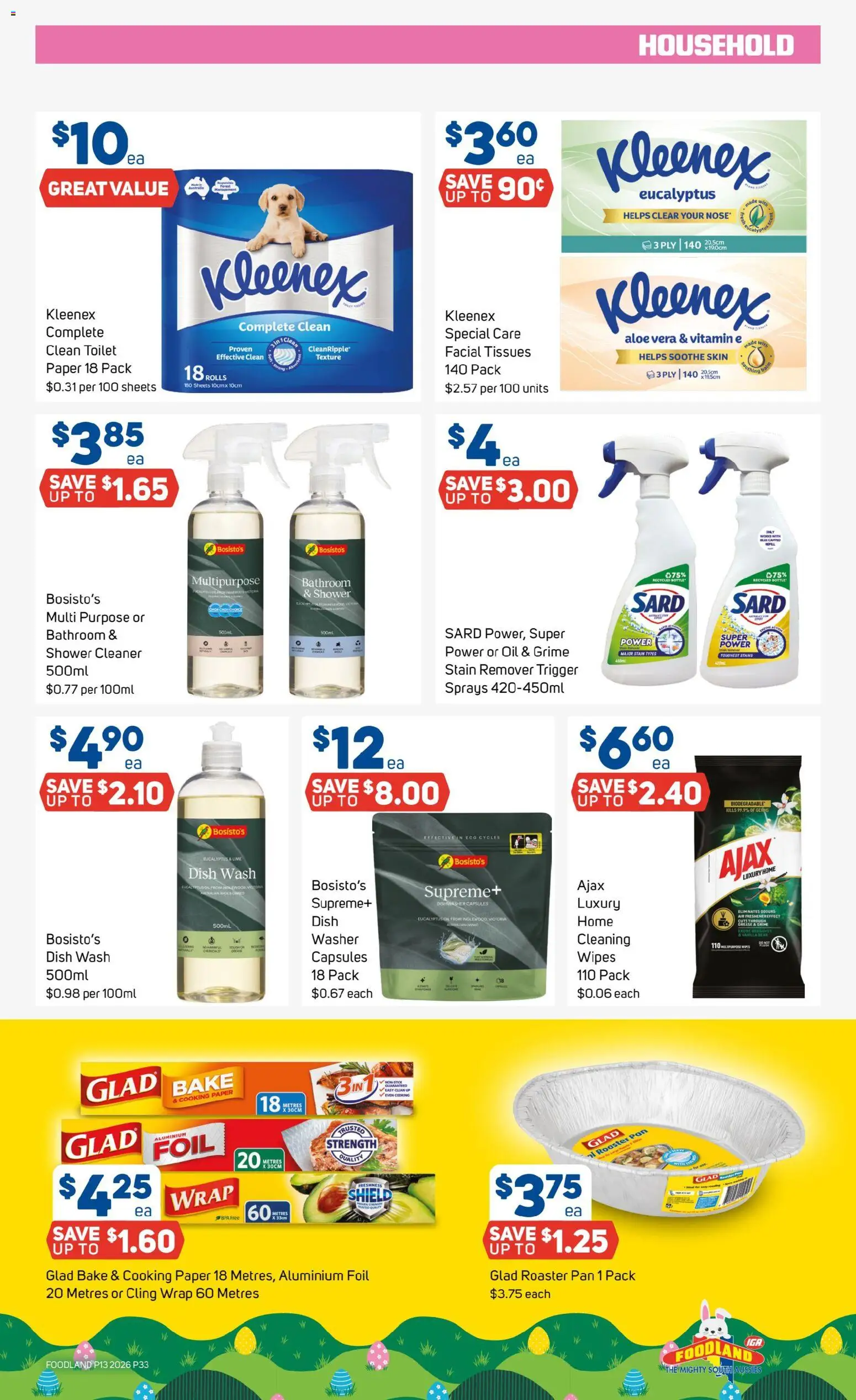Foodland catalogue - valid from 25.03.2026 | Page: 33 | Products: Toilet, Shower, Household, Aluminium foil