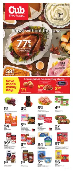 Preview of Cub Foods weekly ads valid from 16.11.2025