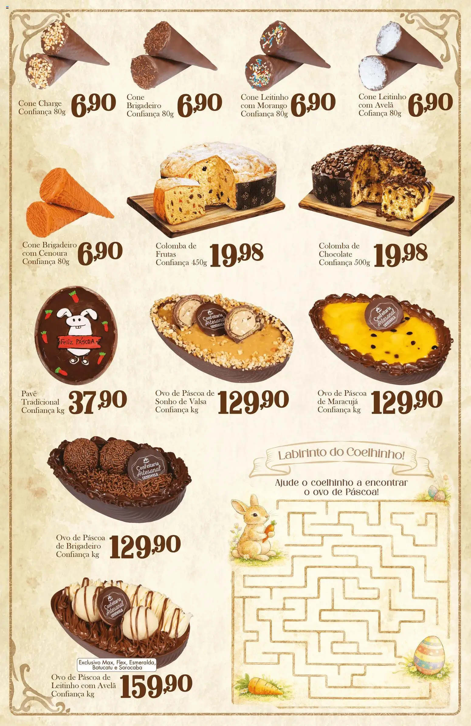 Confiança Folheto - válido de 30.03.2026 | Página: 3 | Produtos: Ovo de páscoa, Chocolate, Cenoura, Avelã
