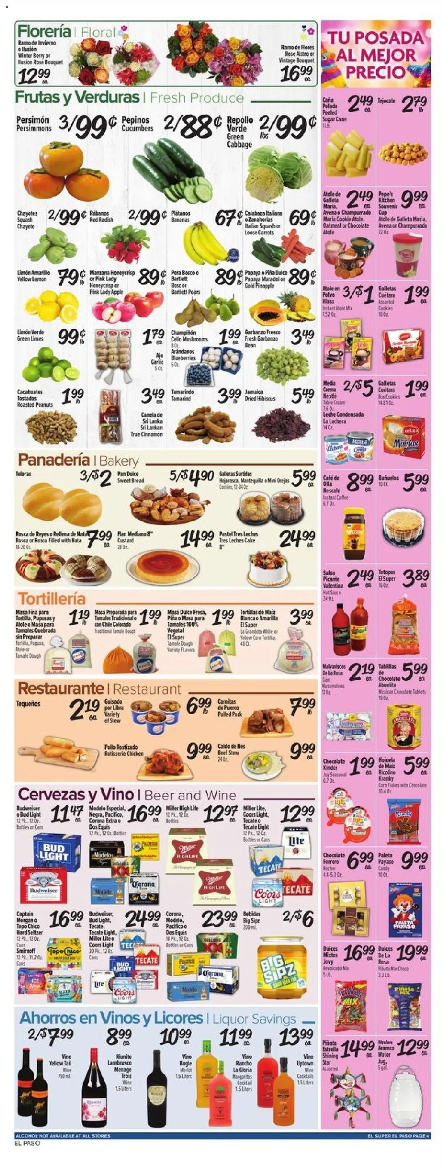 El Super Weekly Ad - TX - valid from 10.12.2025 | Page: 4 | Products: Mushrooms, Bread, Flakes, Garlic