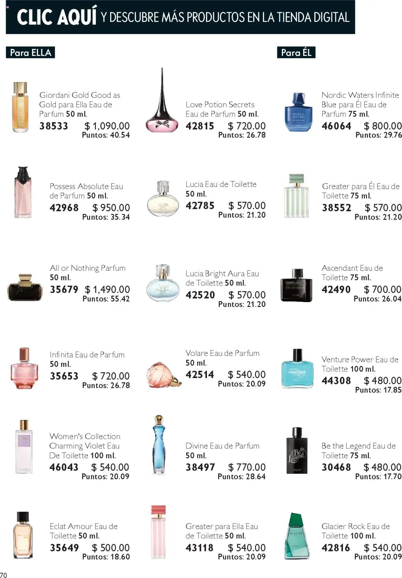 Nuevas ofertas de Oriflame válidas en toda la República Mexicana desde el 04.10.2025. ¡Encuentra las mejores ofertas en Oriflame - Campaña 14 2025! | Página: 70 | Productos: Eau de toilette