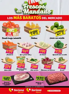 Vista previa de Soriana - Frescos del Mandado Mercado: Ags, Nay, Jal, Qro, Col, Mich, Gto, Hgo, Tlax, Mor, Pue, Gro, Oax, Edo. de Mex, CDMX, Zac y, nuevo folleto de la tienda, válido en México a partir del 10.02.2026