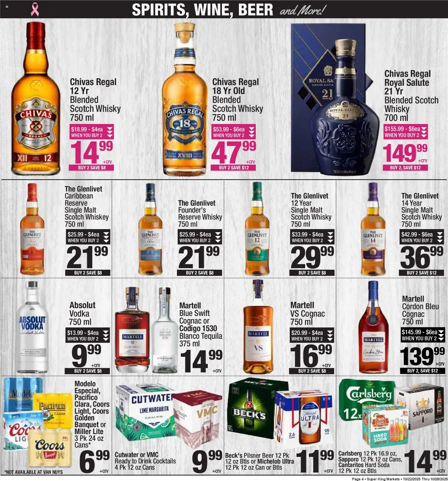 Super King - Weekly Ad - valid from 22.10.2025 | Page: 4 | Products: Beer, Vodka, Whiskey, Lime