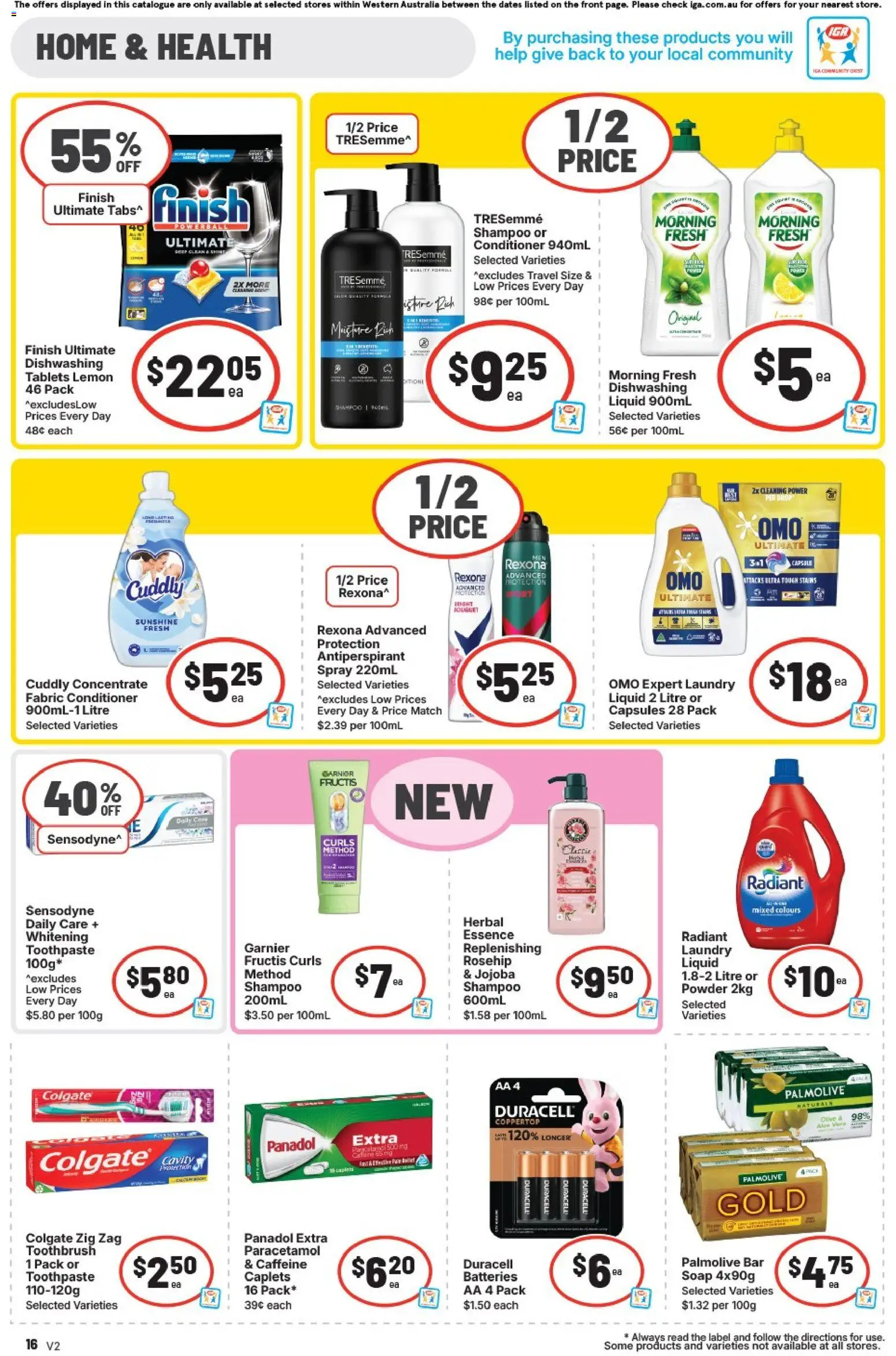 IGA catalogue - valid from 11.03.2026 | Page: 16 | Products: Shampoo, Toothbrush, Laundry, Tablets