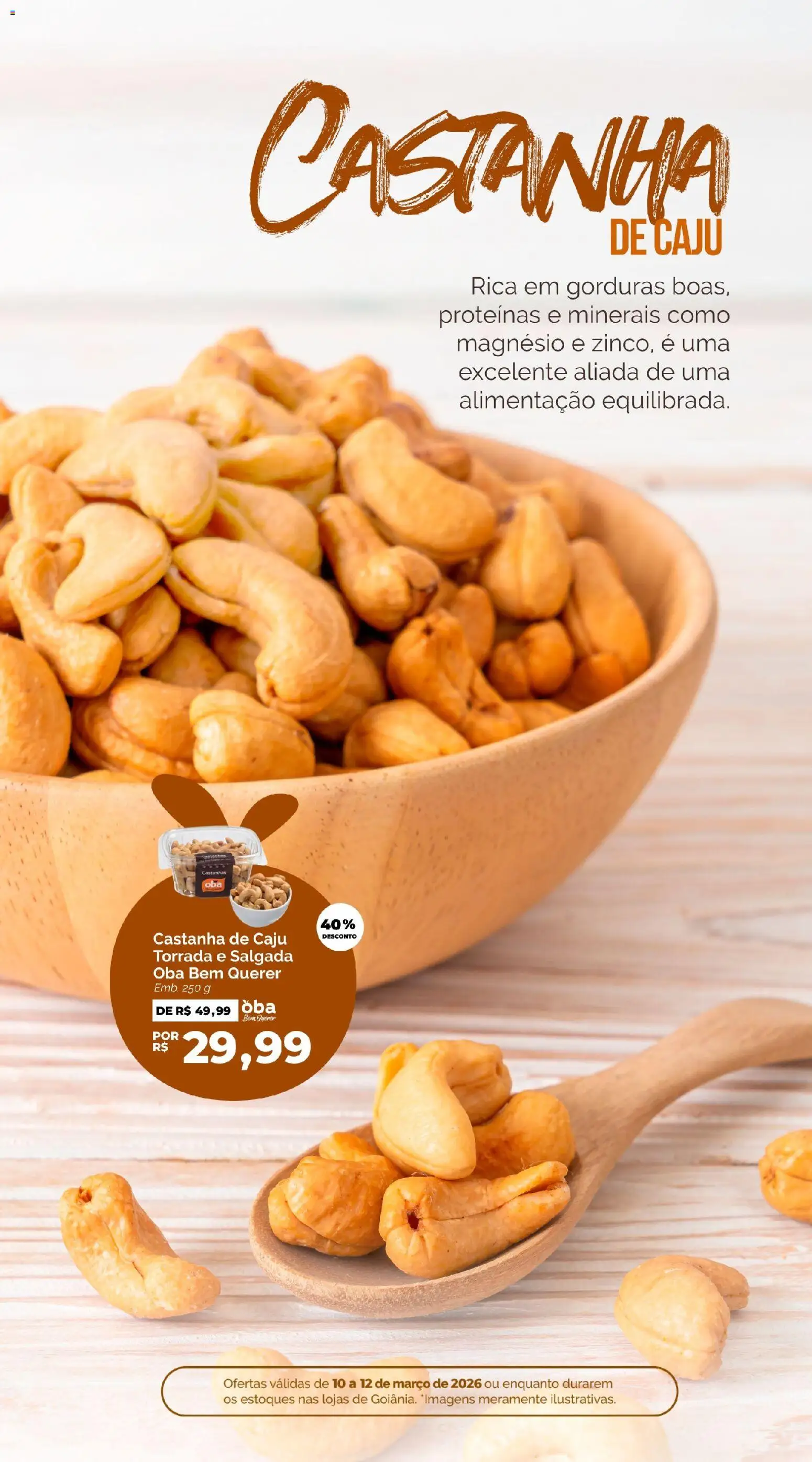Oba Hortifruti Folheto - válido de 10.03.2026 | Página: 3 | Produtos: Caju, Castanhas, Castanha de caju