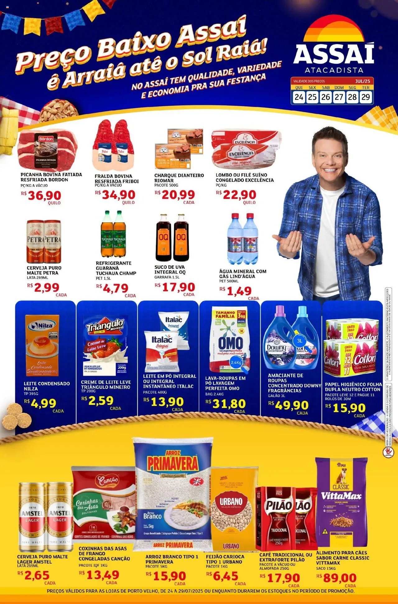 Assaí Atacadista Folheto - válido de 24.07.2025 | Página: 1 | Produtos: Almofada, Suco, Creme, Creme de leite