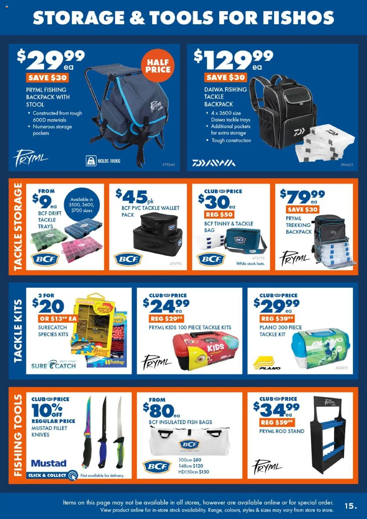 BCF catalogue - valid from 30.06.2025 | Page: 15 | Products: Stool, Kits, Fish, Backpack