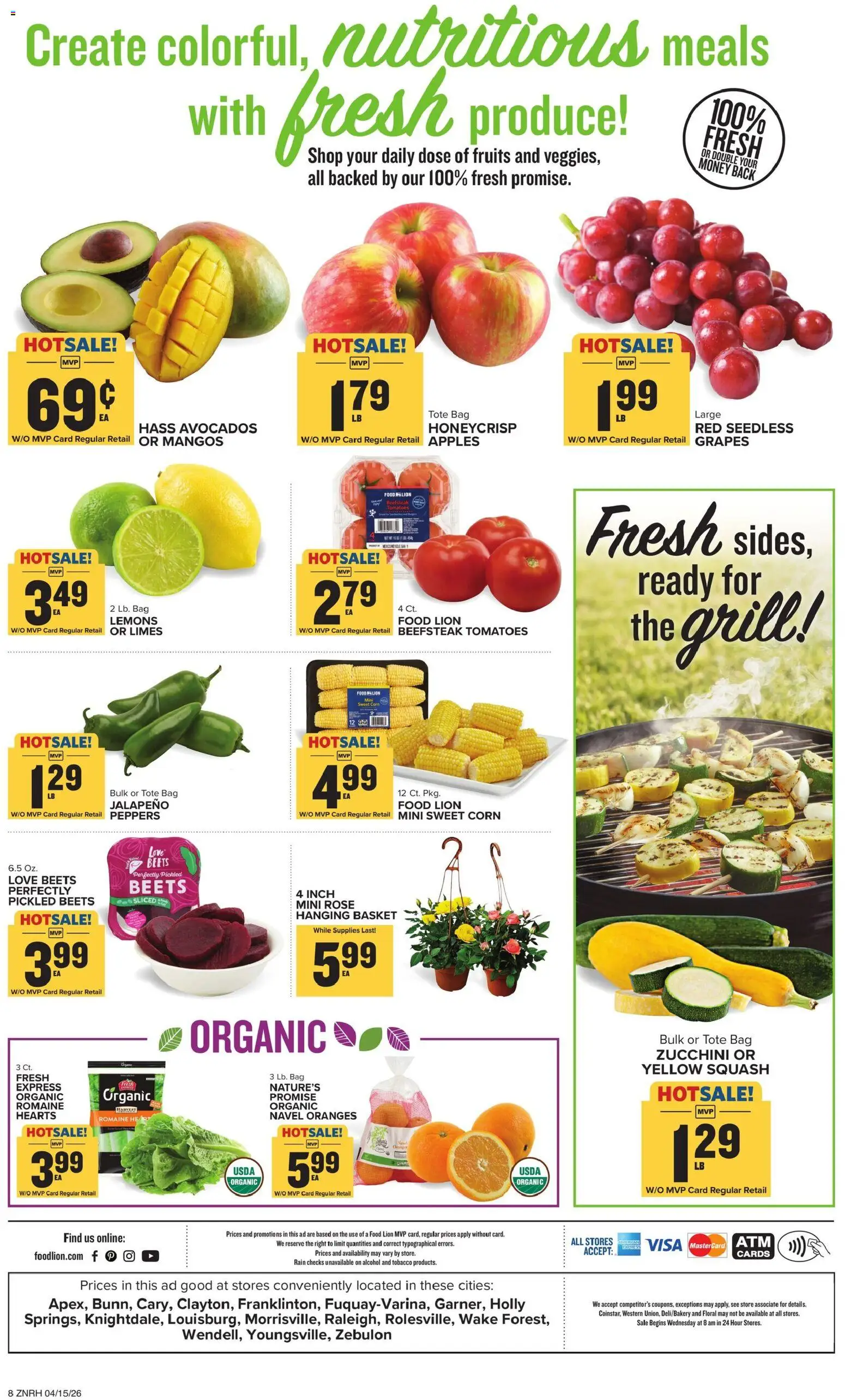 Food Lion Weekly Ad - valid from 15.04.2026 | Page: 3 | Products: Apples, Fruits, Bag, Grill