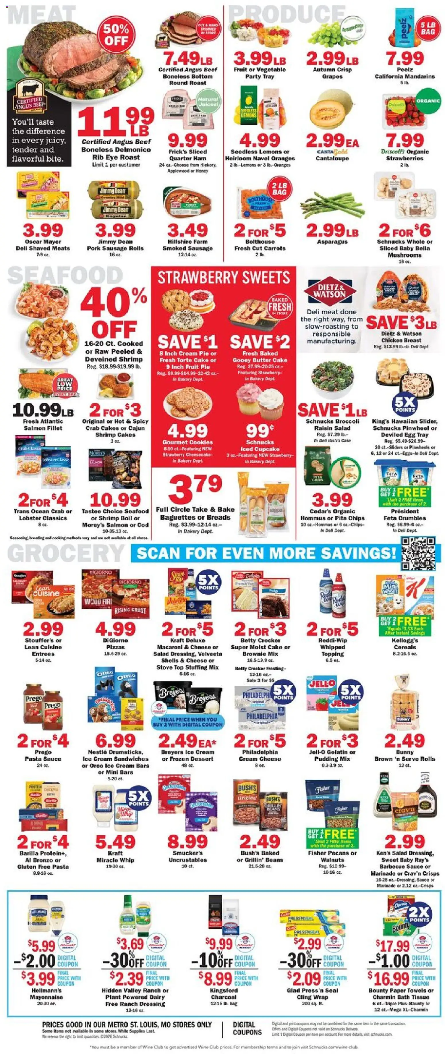 Schnucks Weekly Print Ad - MO - valid from 01.04.2026 | Page: 4 | Products: Bath, Oranges, Seafood, Bag