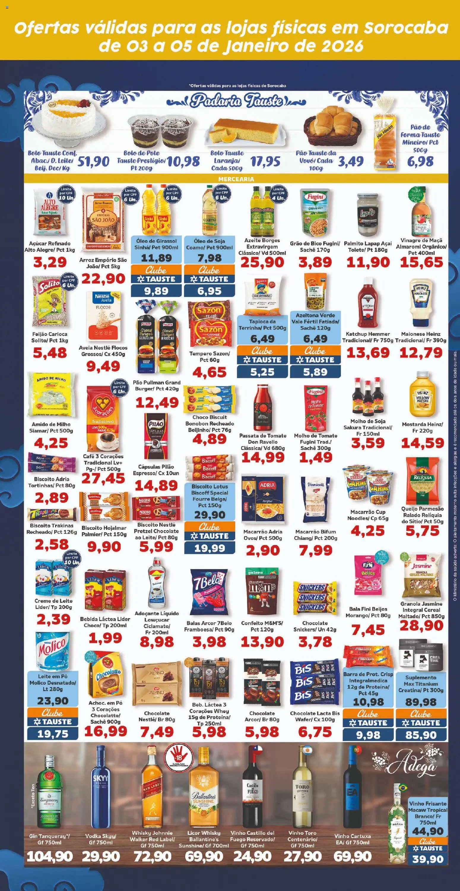 Tauste Folheto - válido de 03.01.2026 | Página: 3 | Produtos: Palmito, Café, Vinho, Pá