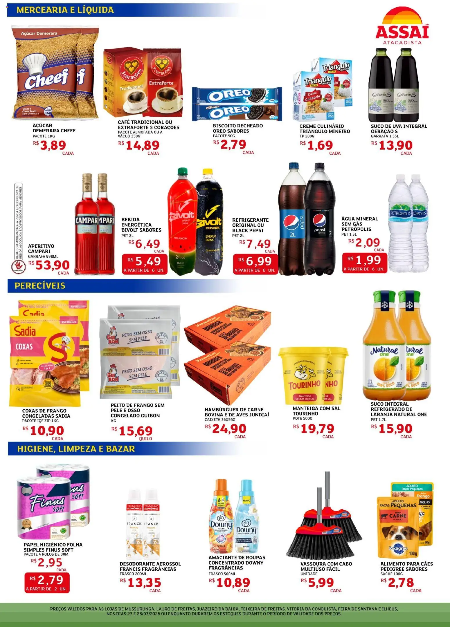 Assaí Atacadista Folheto - válido de 27.03.2026 | Página: 2 | Produtos: Desodorante, Almofada, Chocolate, Carne