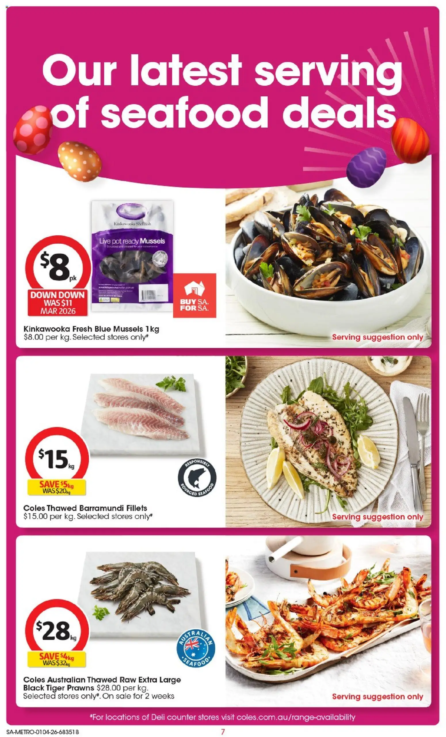 Coles catalogue - valid from 01.04.2026 | Page: 7 | Products: Pot, Prawns, Seafood
