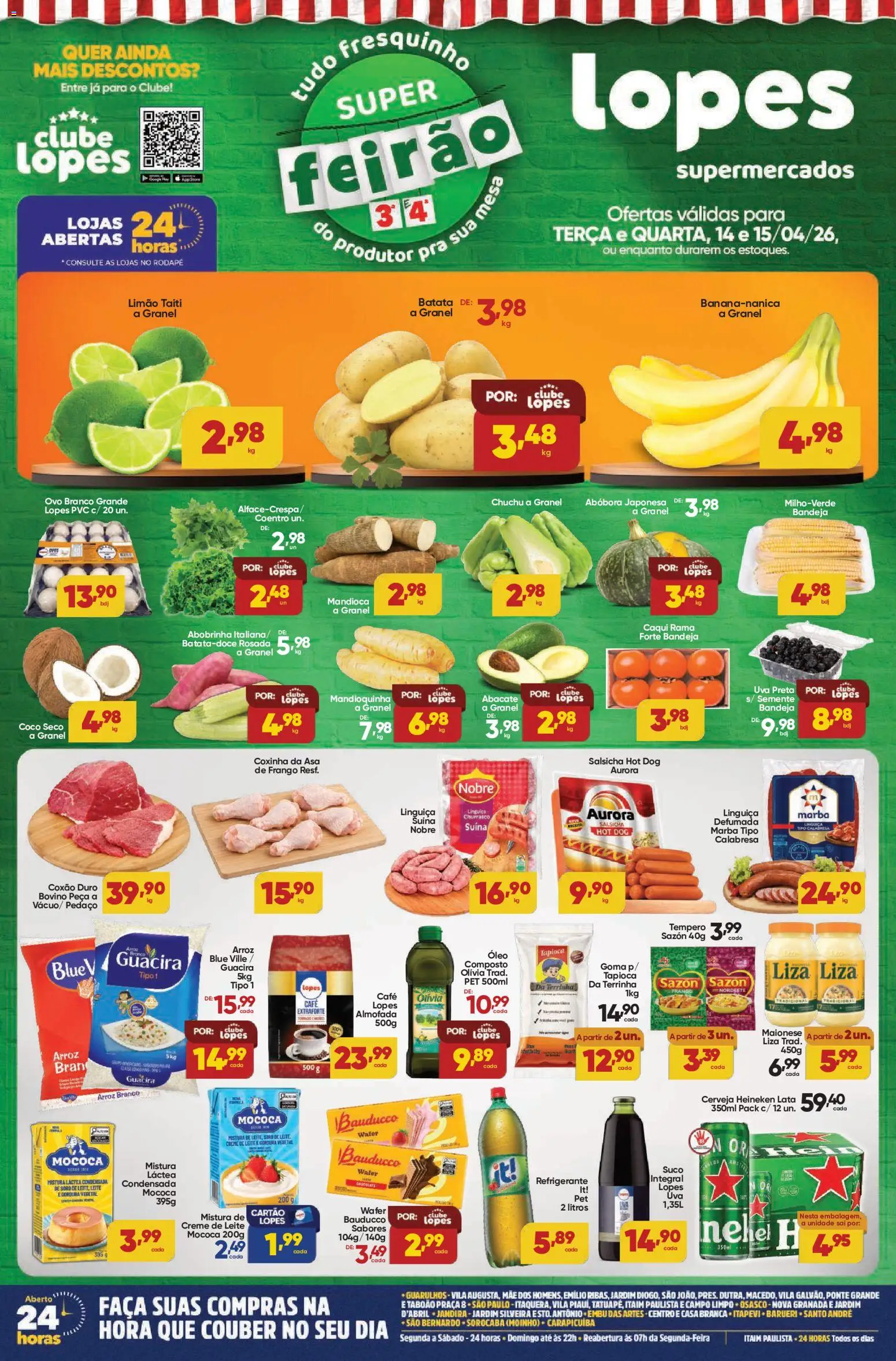 Lopes Supermercados Folheto - válido de 14.04.2026 | Página: 1 | Produtos: Óleo, Suco, Creme, Bandeja