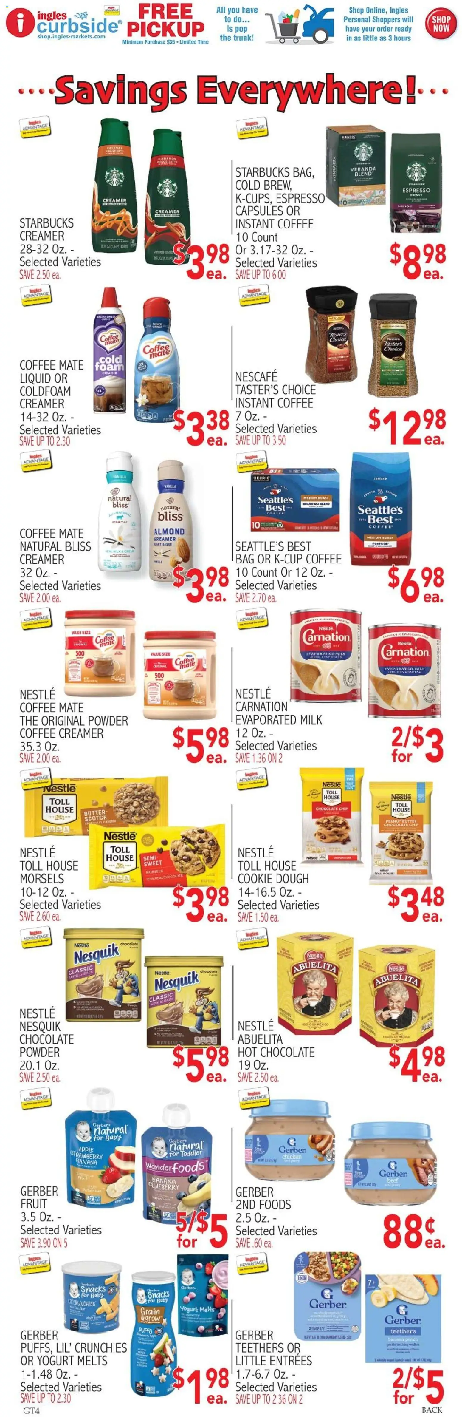 Ingles Weekly Ad - valid from 22.04.2026 | Page: 8 | Products: Milk, Yogurt, Coffee, Chocolate Chip