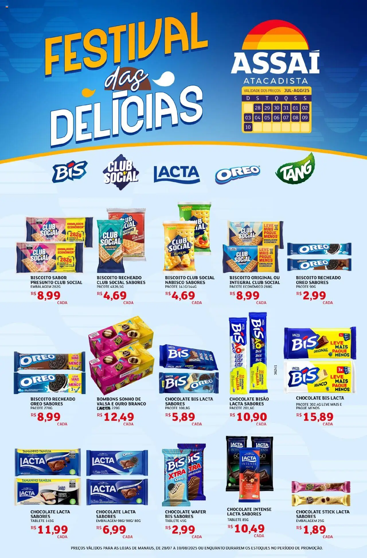 Assaí Atacadista Folheto - válido de 28.07.2025 | Página: 1 | Produtos: Biscoito, Chocolate, Presunto, Avelã