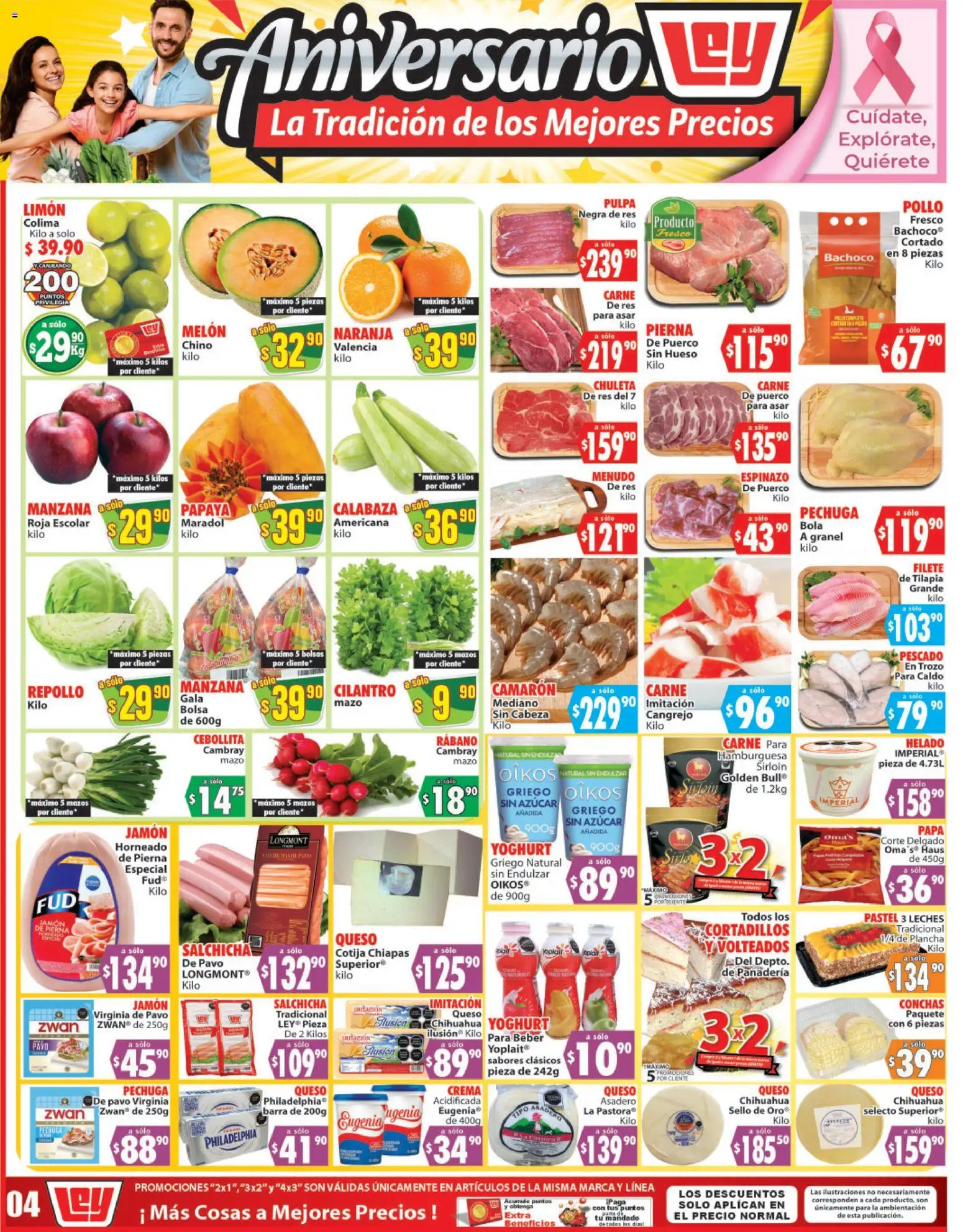 Nuevas ofertas de Casa Ley válidas en toda la República Mexicana desde el 25.10.2025. ¡Encuentra las mejores ofertas en Casa Ley folleto Autoservicio! | Página: 2 | Productos: Rábano, Queso, Pastel, Jamón