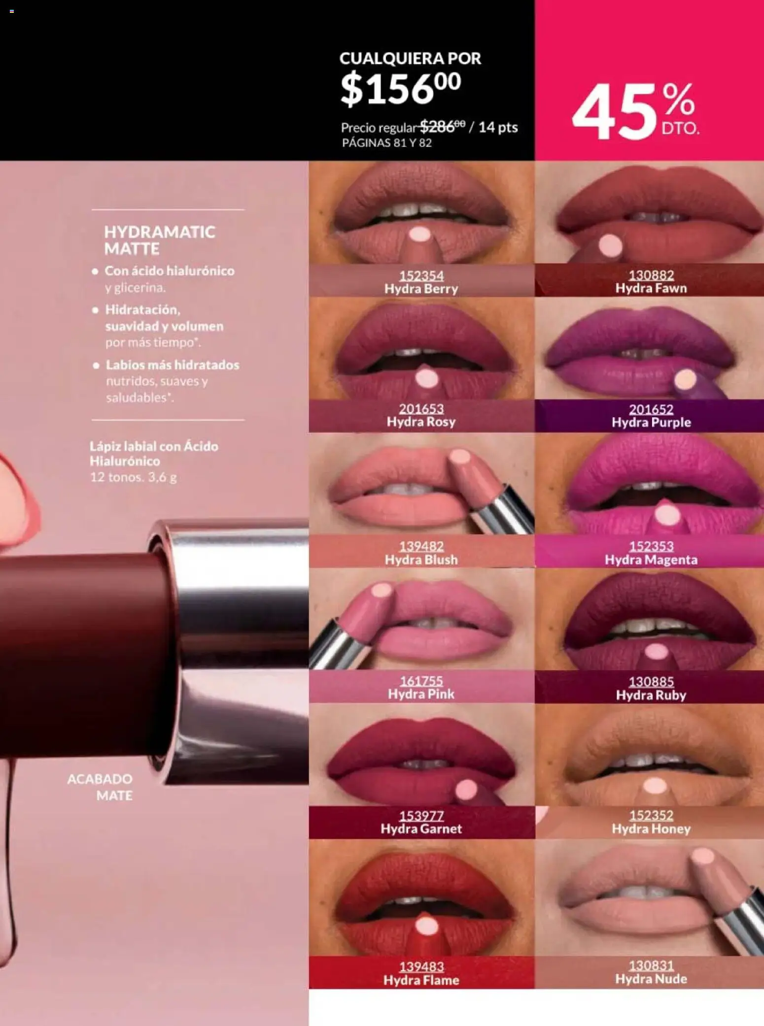 Nuevas ofertas de AVON válidas en toda la República Mexicana desde el 10.01.2026. ¡Encuentra las mejores ofertas en AVON campaña 2 2026! | Página: 77 | Productos: Mate, Lápiz labial