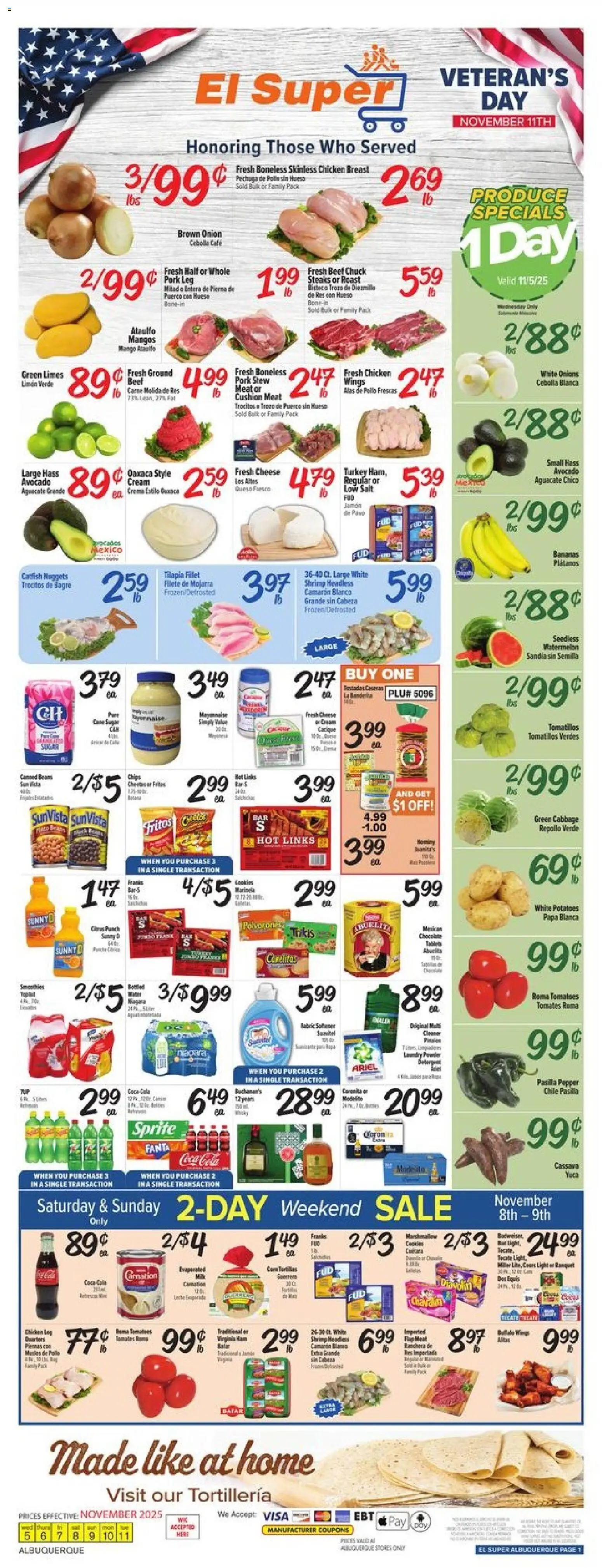 El Super Weekly Ad - NM - valid from 05.11.2025 | Page: 1 | Products: Chocolate, Tomatoes, Avocado, Potatoes