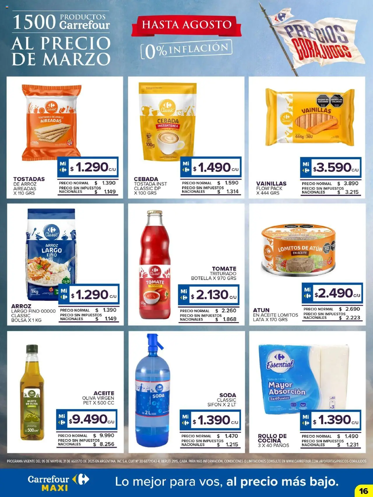 Carrefour Maxi catálogo │ válido desde el 04.08.2025 | Página: 16 | Productos: Soda, Oliva, Tomate, Arroz
