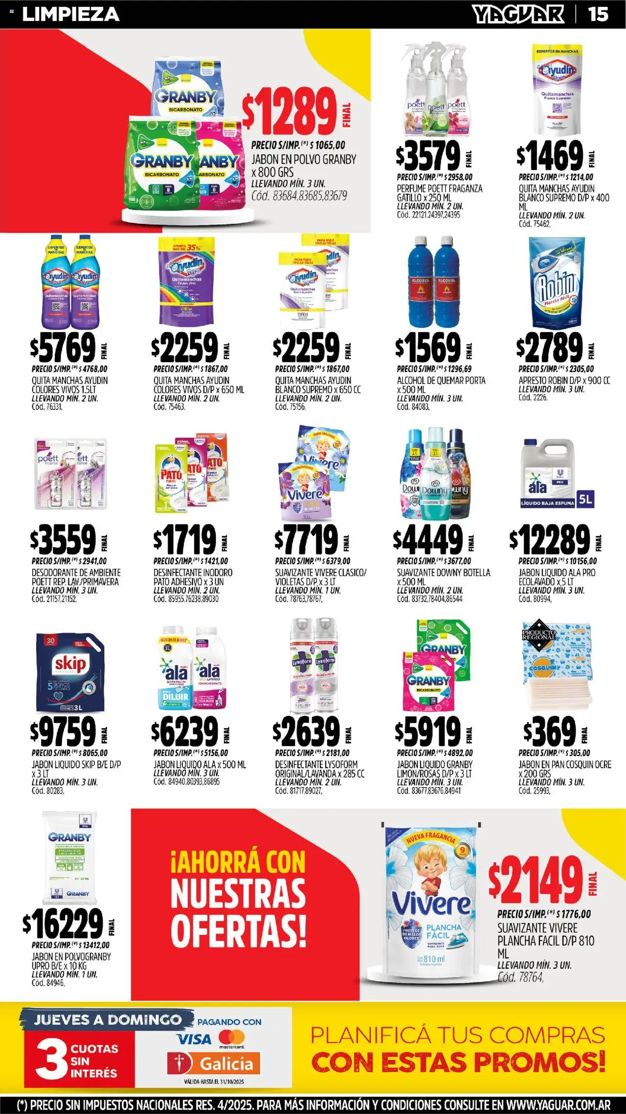 Yaguar - Misiones │ válido desde el 20.10.2025 | Página: 15 | Productos: Fragancia, Ropa, Pala, Pan