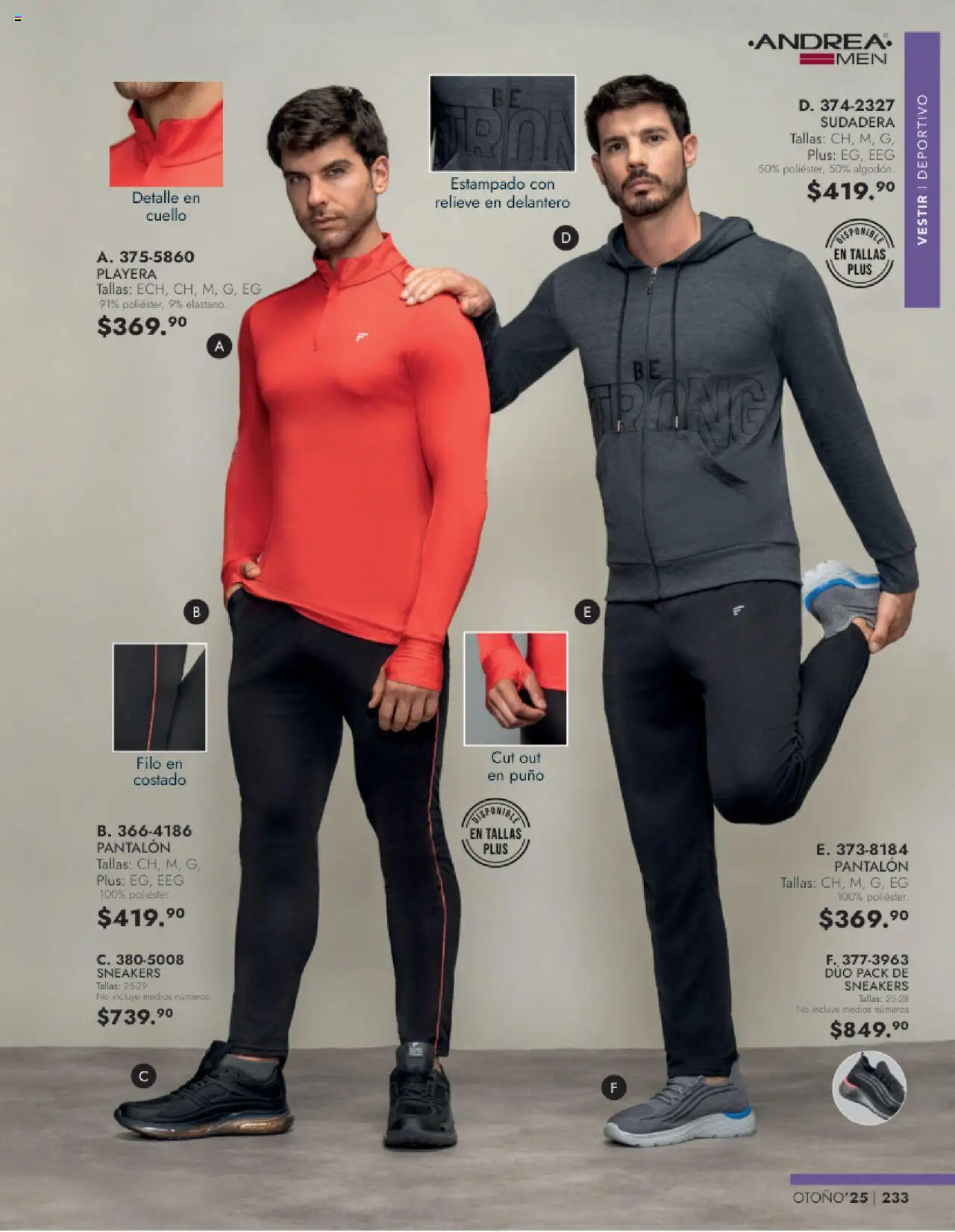 Nuevas ofertas de Andrea válidas en toda la República Mexicana desde el 24.08.2025. ¡Encuentra las mejores ofertas en Andrea - Catálogo Vestir Caballero! | Página: 71 | Productos: Sudadera, Playera