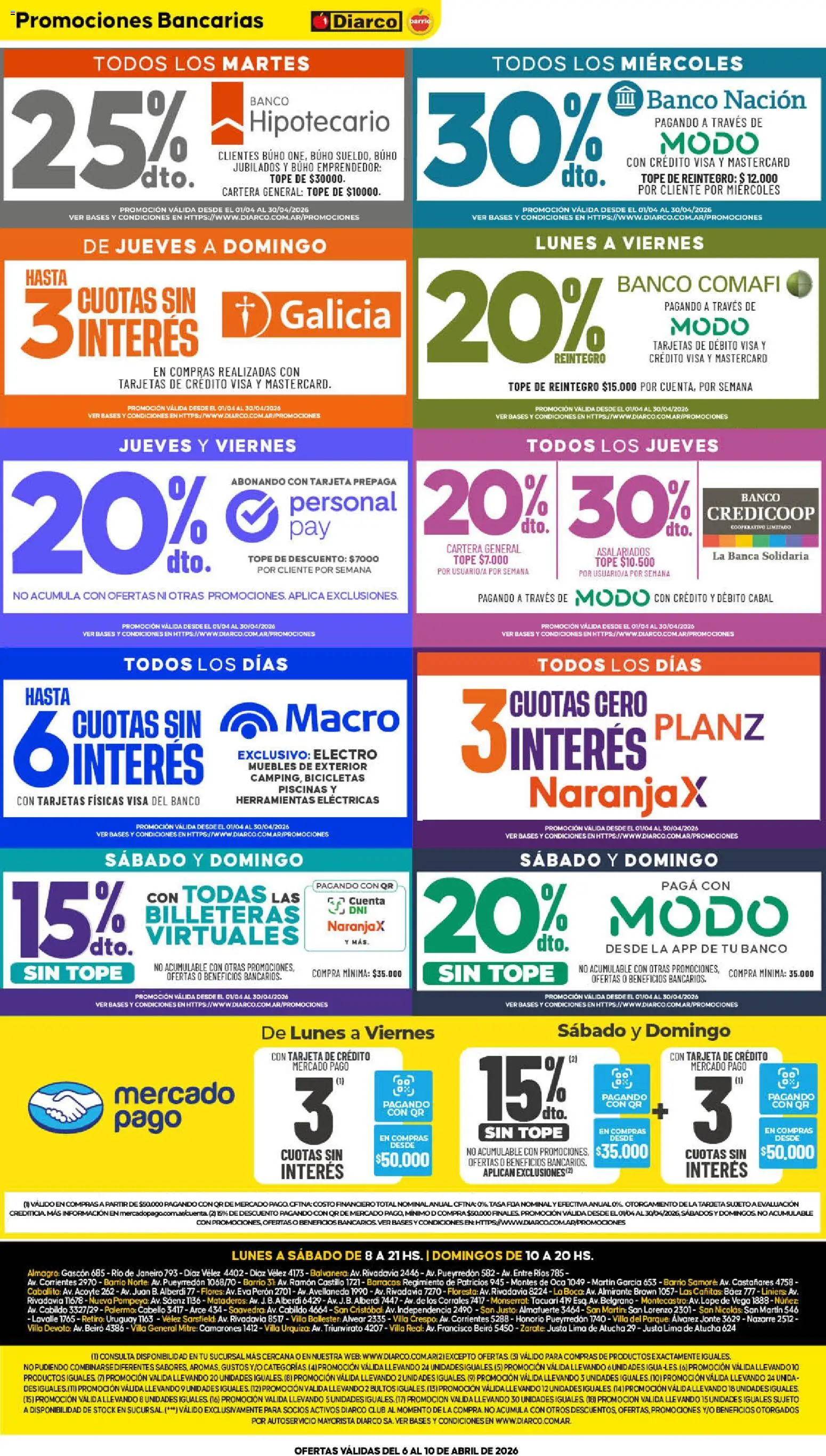 Diarco - Ofertas Diarco Barrio │ válido desde el 06.04.2026 | Página: 11 | Productos: Cartera, Banco, Lima, General