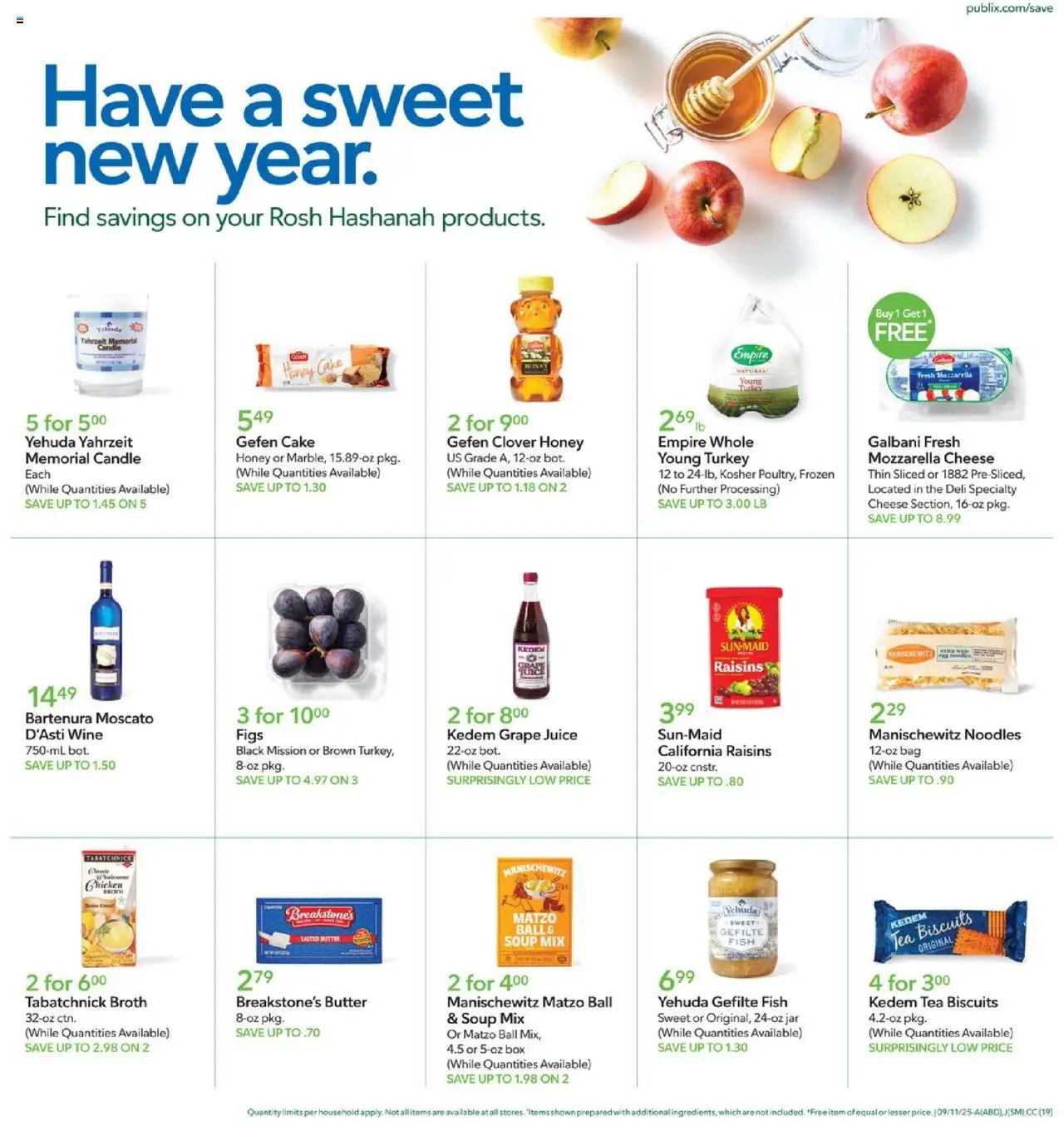 Publix Ad - valid from 10.09.2025 | Page: 1 | Products: Butter, Tea, Noodles, Bag