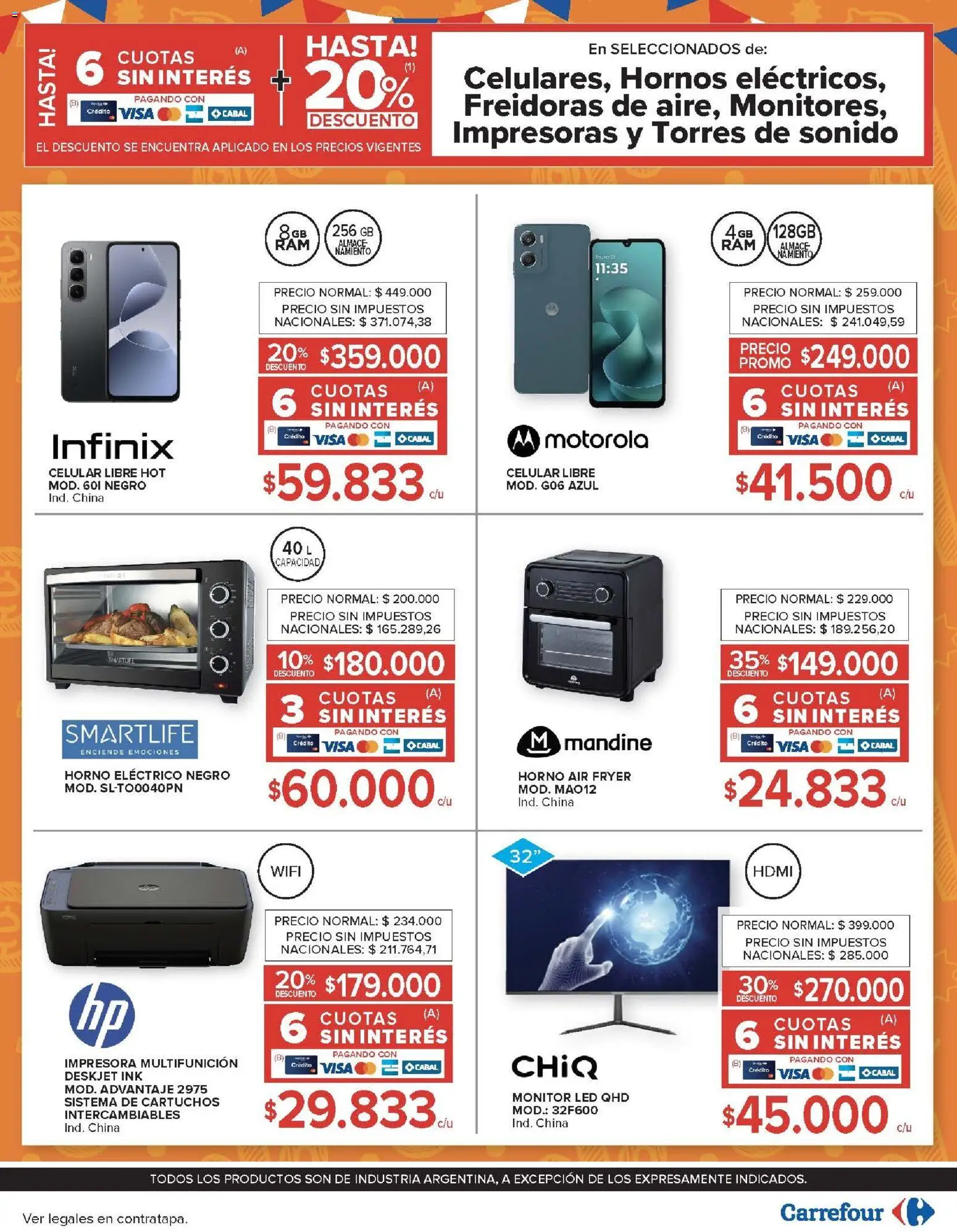 Carrefour ofertas │ válido desde el 17.03.2026 | Página: 27 | Productos: Monitor, Impresora, Horno, Horno eléctrico