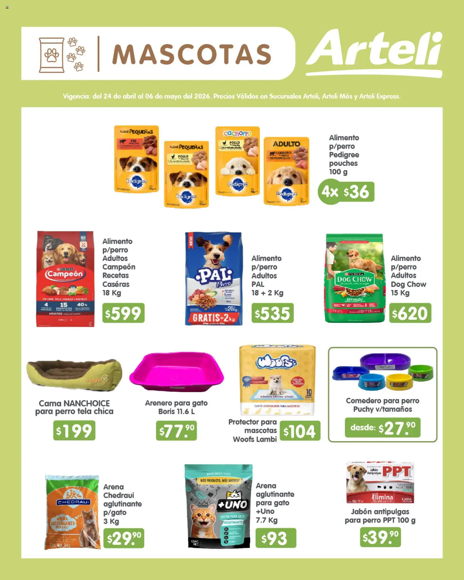 Nuevas ofertas de Arteli válidas en toda la República Mexicana desde el 24.04.2026. ¡Encuentra las mejores ofertas en Arteli folleto Quincenal! | Página: 18 | Productos: Pollo, Cama, Tapete, Jabón