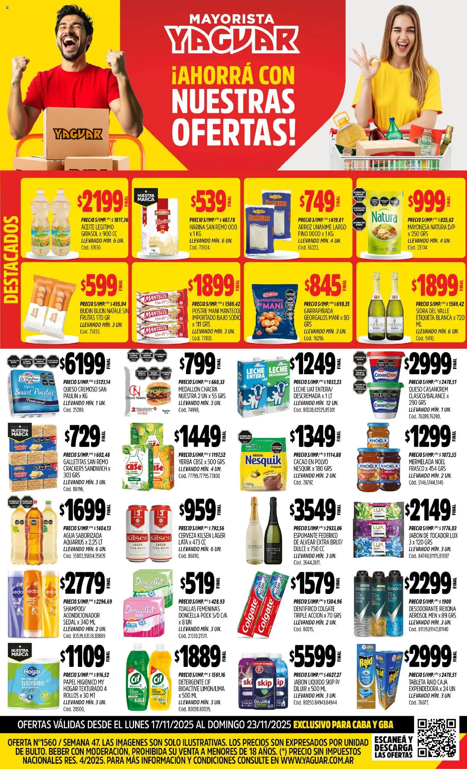 Yaguar - Moreno │ válido desde el 17.11.2025 | Página: 1 | Productos: Polvo, Jabón líquido, Mani, Arroz