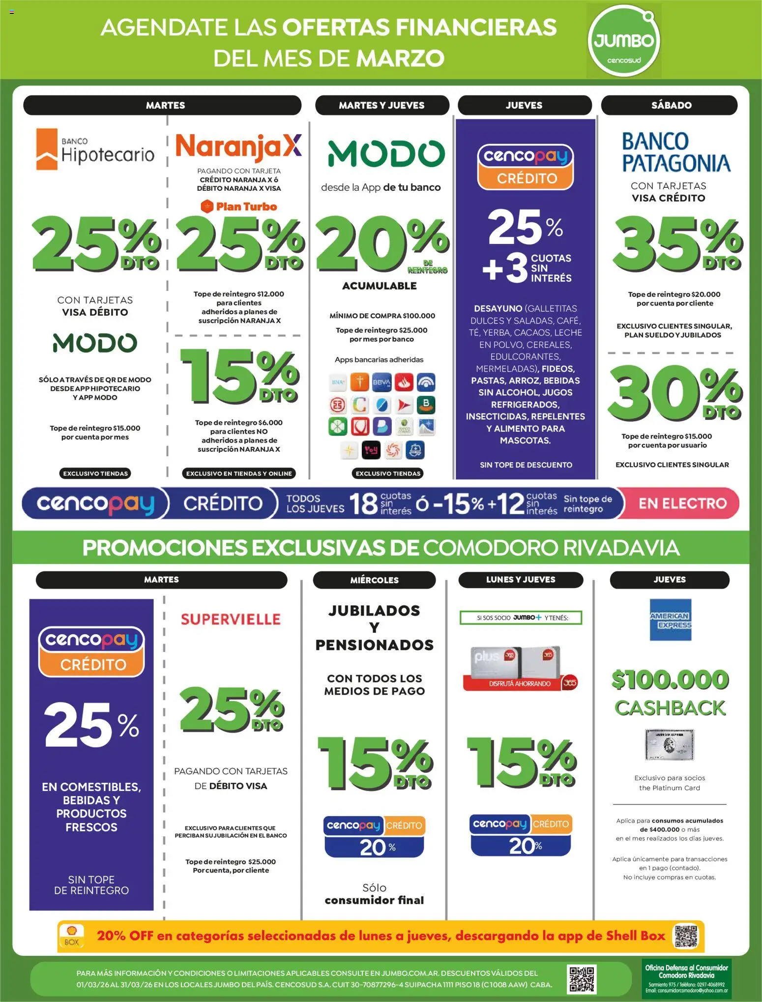 Jumbo - Ofertas | Comodoro │ válido desde el 27.03.2026 | Página: 9 | Productos: Teléfono, Banco, Galletitas, Leche