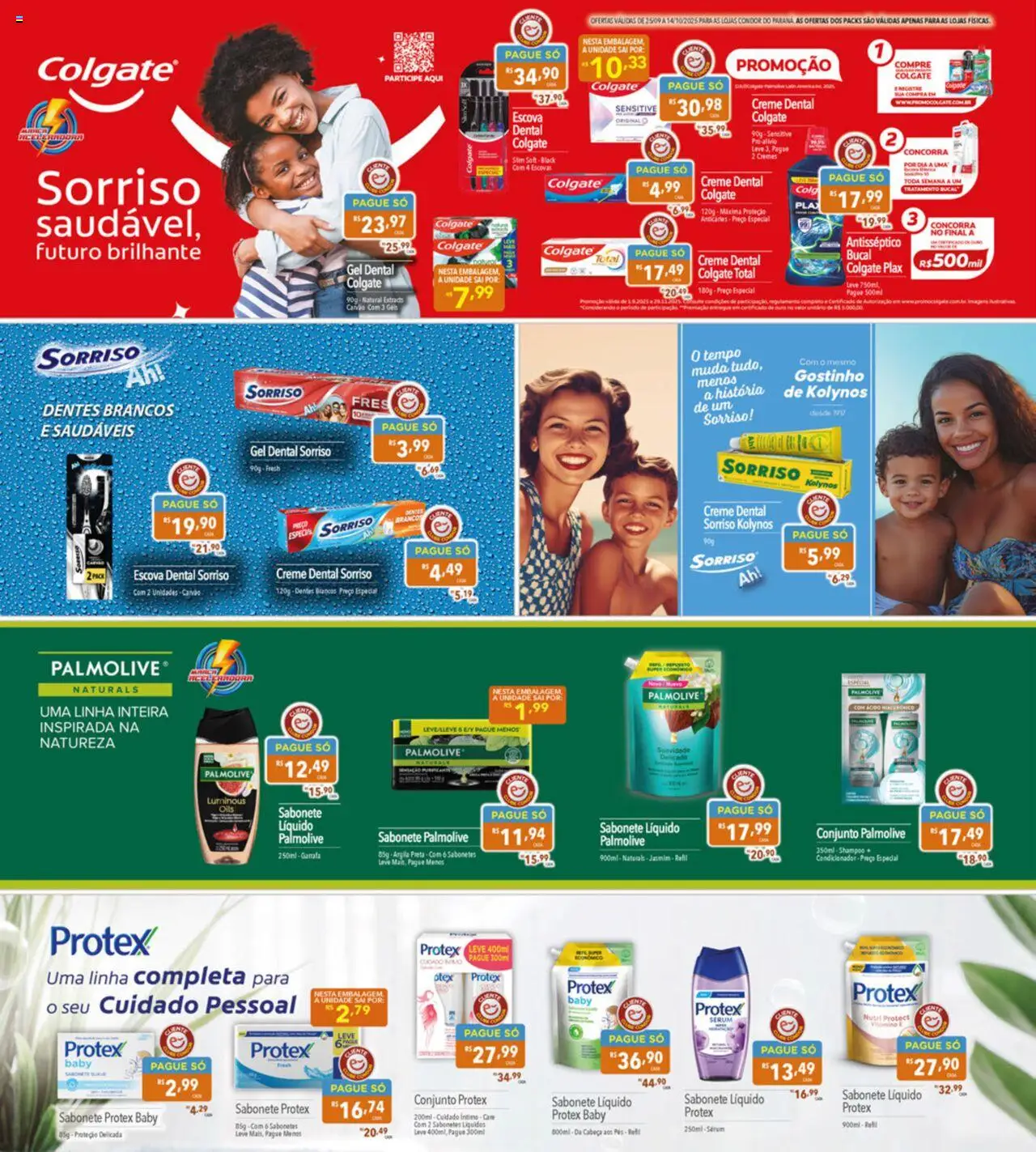 Supermercados Condor Folheto - válido de 25.09.2025 | Página: 25 | Produtos: Shampoo, Sérum, Sabonete, Creme dental