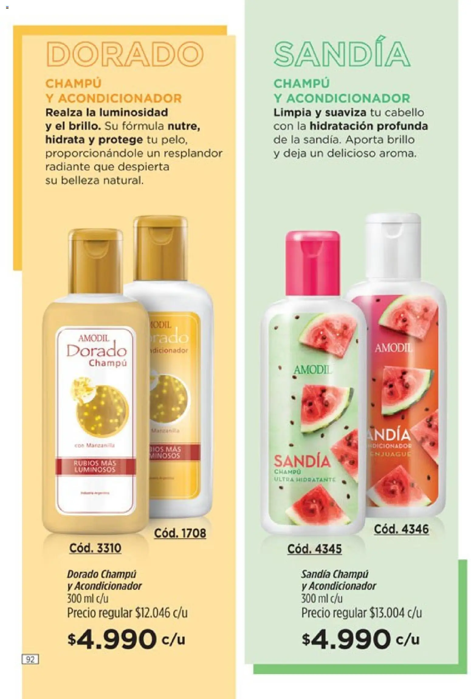 Catálogo Amodil Campaña 5 │ válido desde el 01.03.2026 | Página: 92 | Productos: Sandía, Champú, Acondicionador, Radiante