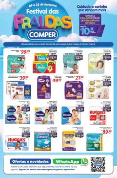 Comper - Ofertas Festival de Fraldas - Pré-Visualização do folheto da loja Comper, válido de 09.02.2026 | Página: 1 | Produtos: Fralda pampers, Pampers, Fraldas