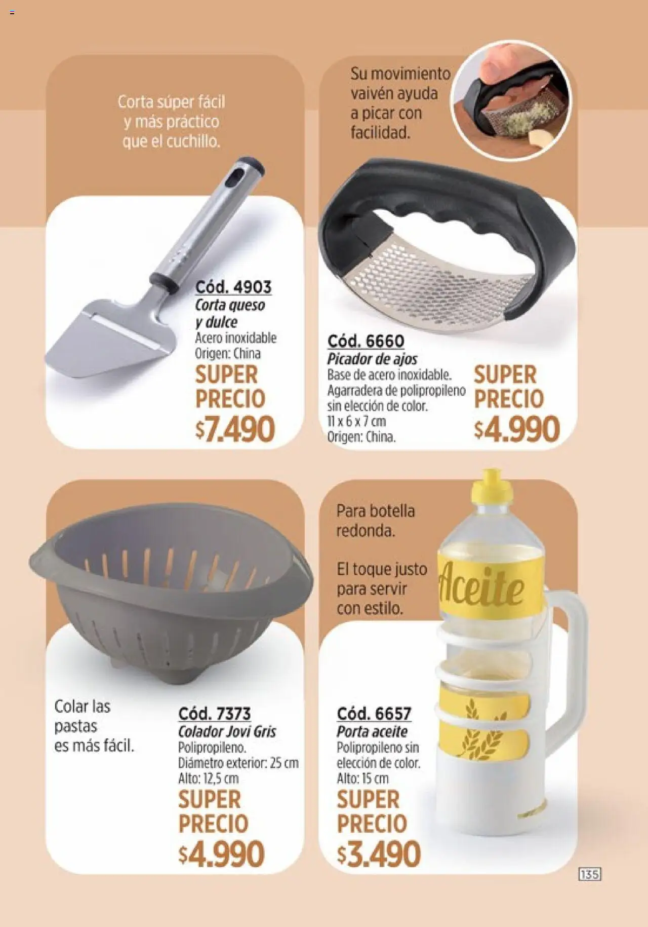 Catálogo Amodil Campaña 14 │ válido desde el 19.08.2025 | Página: 135 | Productos: Botella, Aceite, Colador, Queso