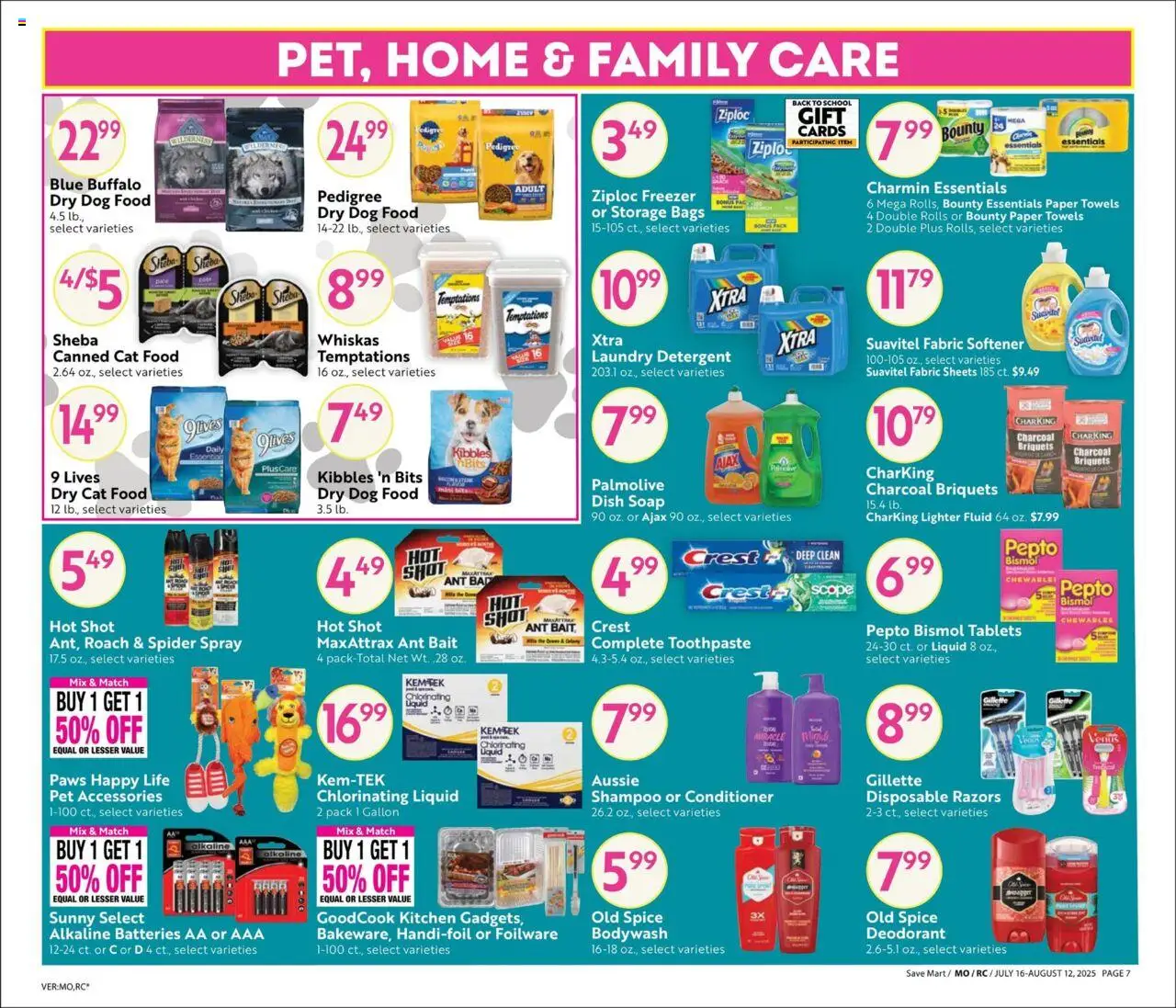 Save Mart Online Savings Guide - valid from 16.07.2025 | Page: 7 | Products: Dog Food, Fabric softener, Lighter, Bait
