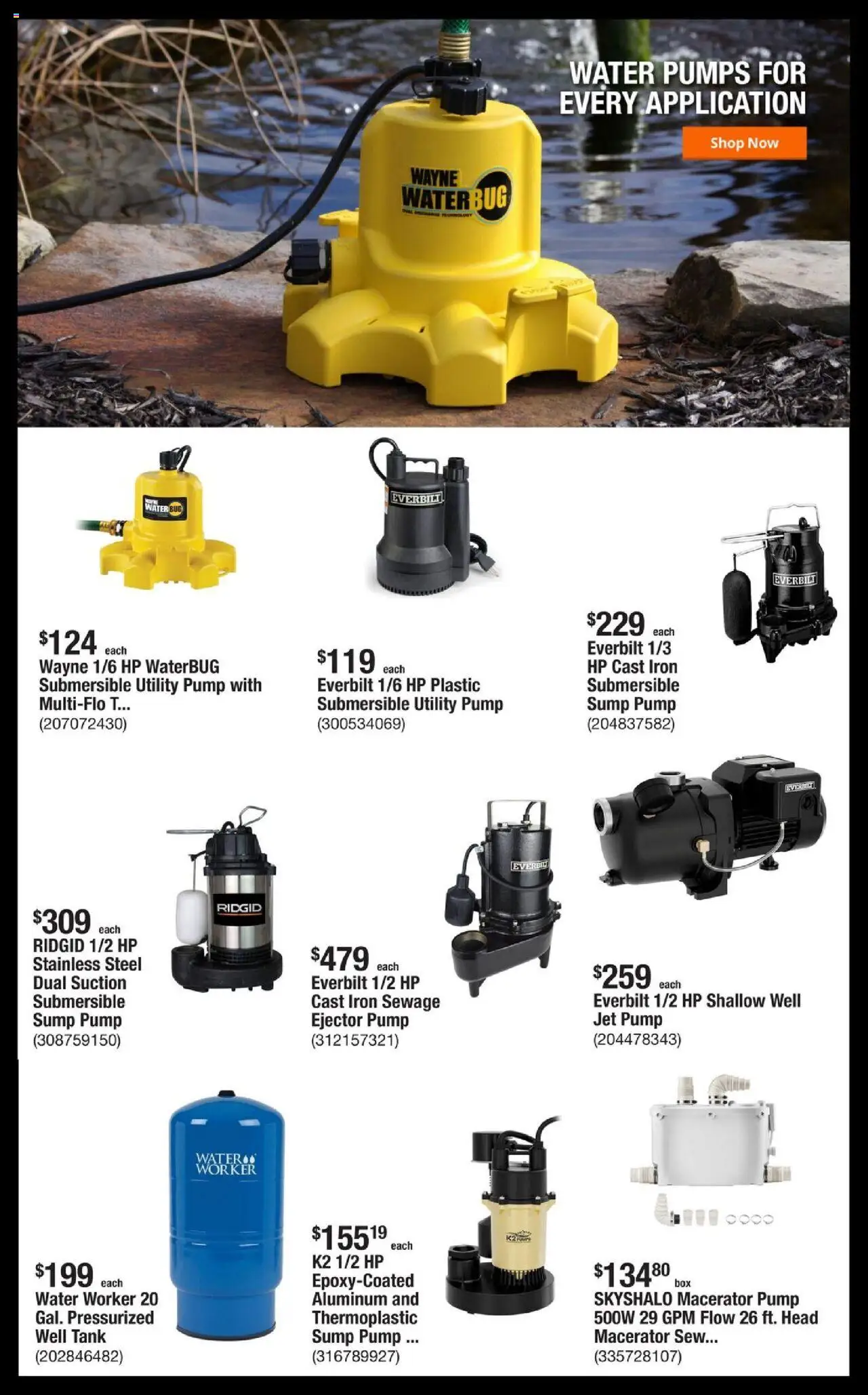 Home Depot Shop Pro Ad - FL - valid from 15.09.2025 | Page: 4 | Products: Pump, Water, Iron