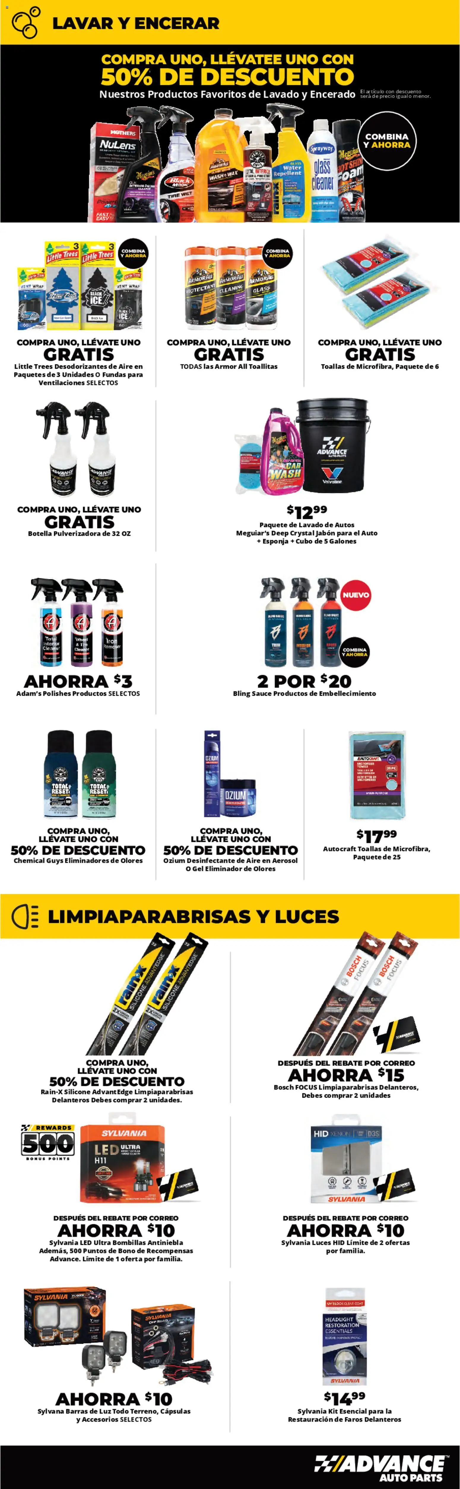 Advance Auto Parts Weekly Ad - Spanish - valid from 01.02.2026 | Page: 5 | Products: Tire, Headlight, Water, Sauce