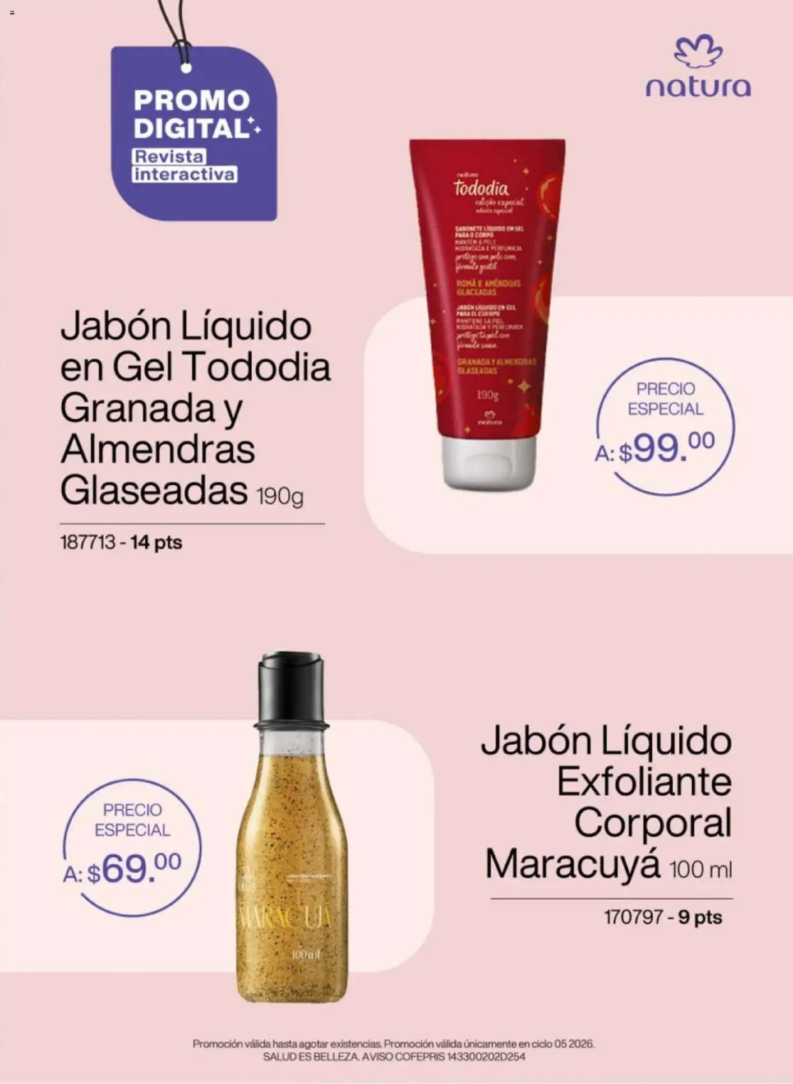 Nuevas ofertas de Natura válidas en toda la República Mexicana desde el 13.03.2026. ¡Encuentra las mejores ofertas en Natura campaña 5 2026! | Página: 9 | Productos: Almendras, Jabón líquido, Jabón