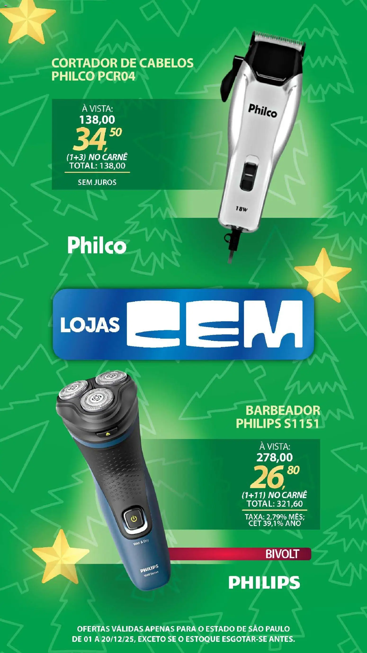 Lojas Cem Folheto - válido de 01.12.2025 | Página: 128 | Produtos: Barbeador, Carne, Cortador