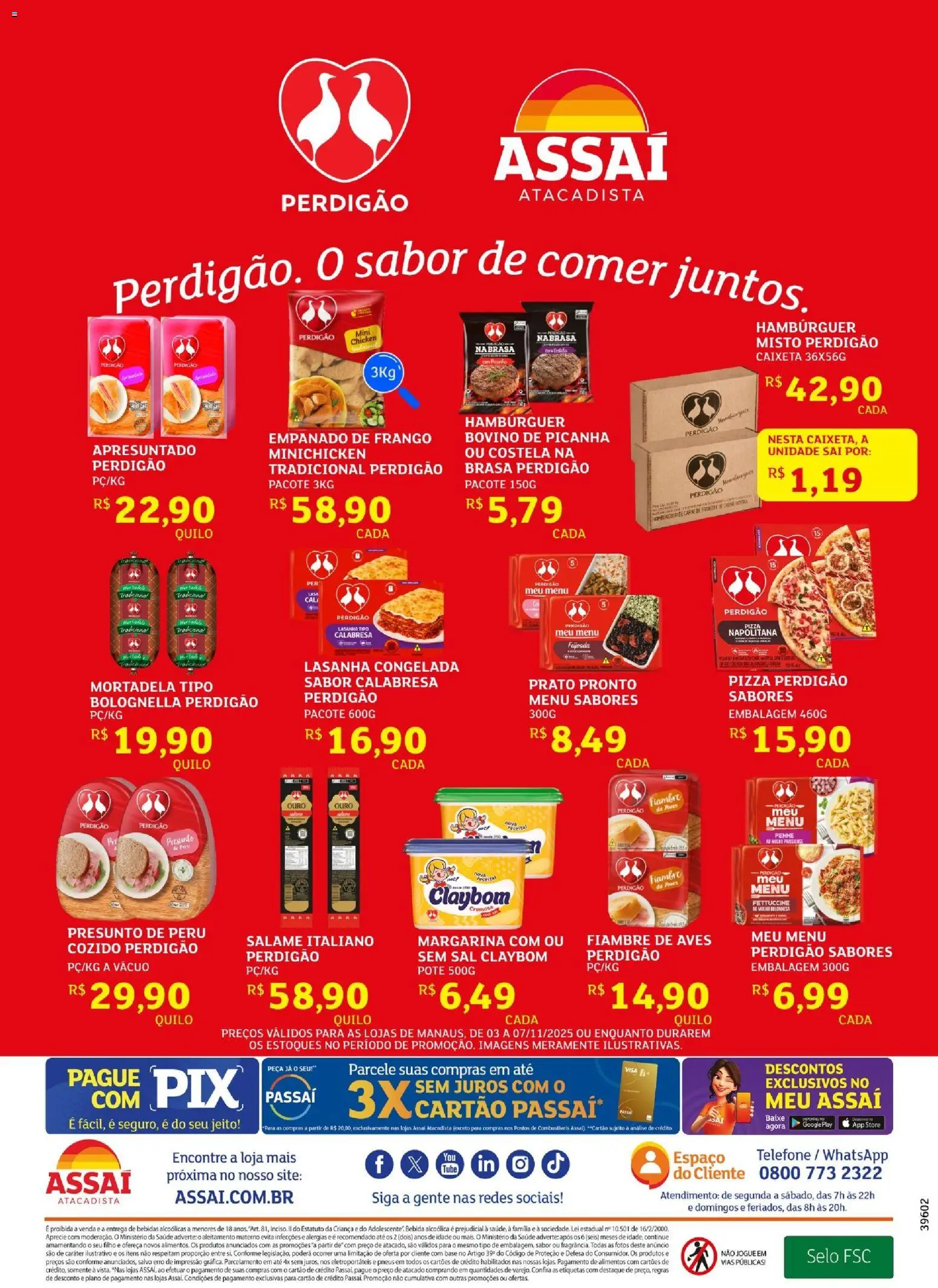 Assaí Atacadista Folheto - válido de 03.11.2025 | Página: 2 | Produtos: Salame, Presunto, Sal, Margarina