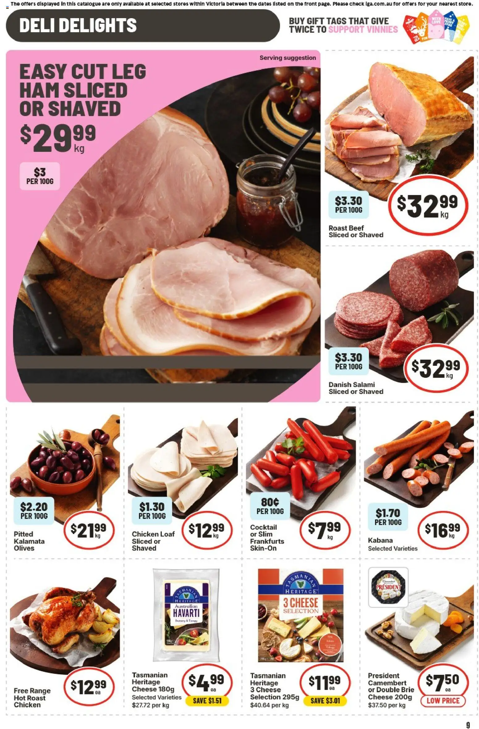 IGA catalogue - valid from 19.11.2025 | Page: 10 | Products: Cheese, Salami, Ham, Olives