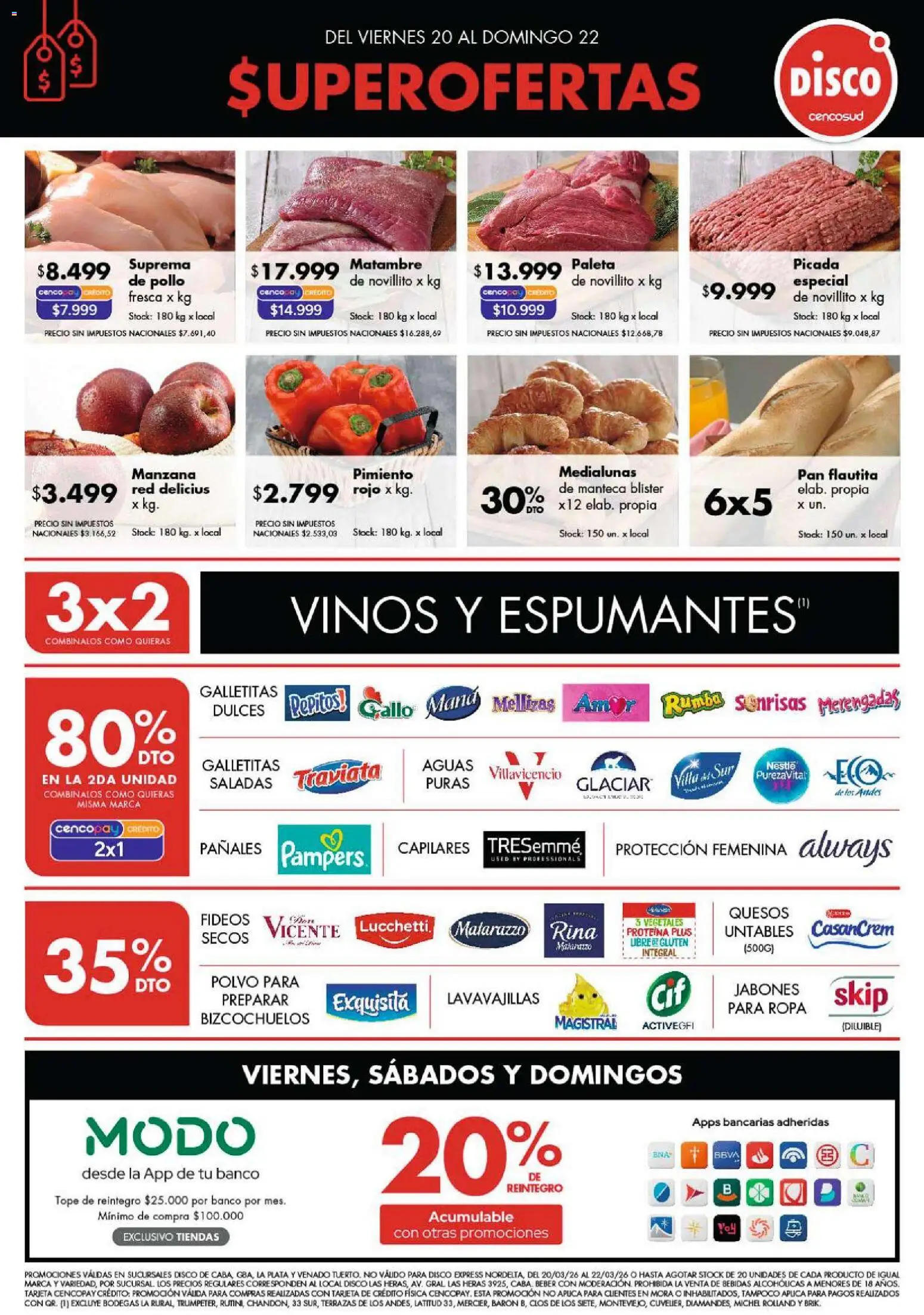 Disco ofertas │ válido desde el 20.03.2026 | Página: 1 | Productos: Galletitas, Paleta, Manteca, Pimiento