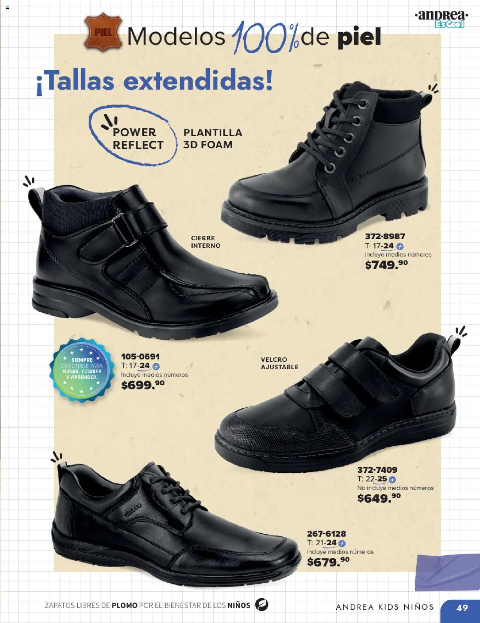 Nuevas ofertas de Andrea válidas en toda la República Mexicana desde el 25.05.2025. ¡Encuentra las mejores ofertas en Andrea catálogo Colegial ! | Página: 49 | Productos: Zapatos