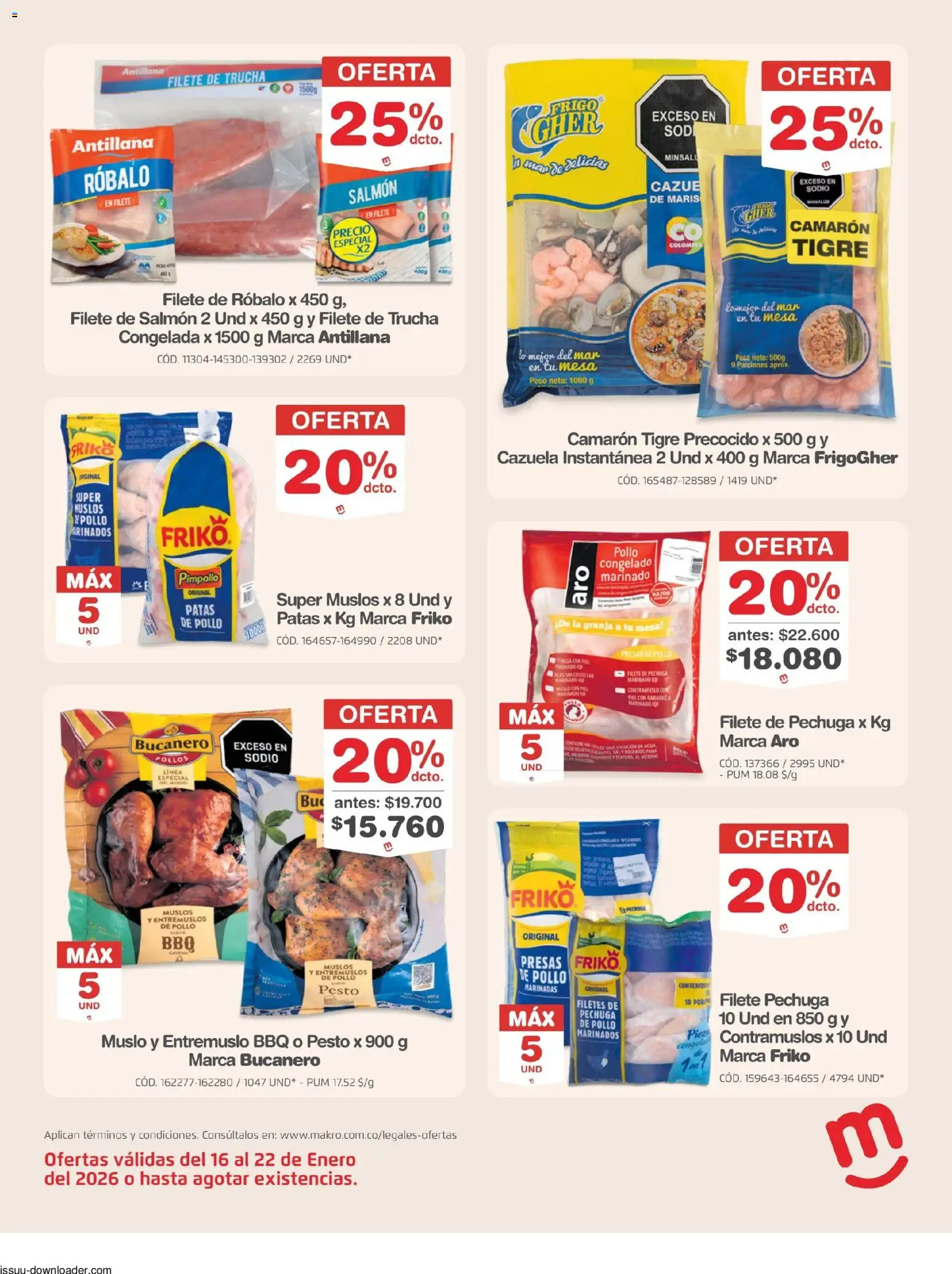 Makro revista - valida desde el 16.01.2026 | Página: 4 | Productos: Pollo, Peso, Ducha Bidet, Mesa