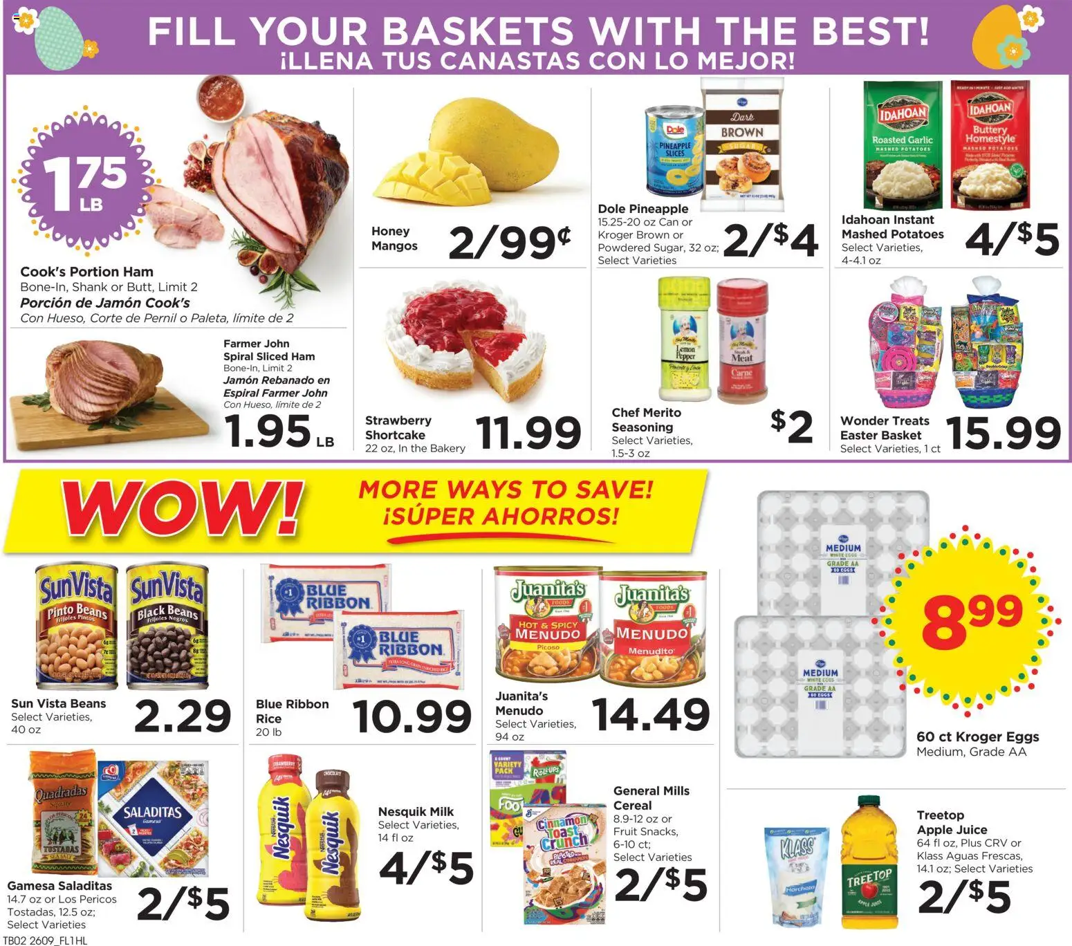 Food 4 Less Weekly Ad - valid from 01.04.2026 | Page: 3 | Products: Basket, Ham, Rice, Pineapple