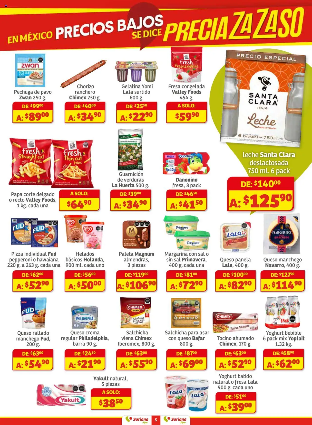 Nuevas ofertas de Soriana válidas en toda la República Mexicana desde el 16.10.2025. ¡Encuentra las mejores ofertas en Soriana - Preciazazaso Súper: Ags, Col, Gto, Jal, Mich! | Página: 5 | Productos: Almendras, Fresa, Leche, Queso